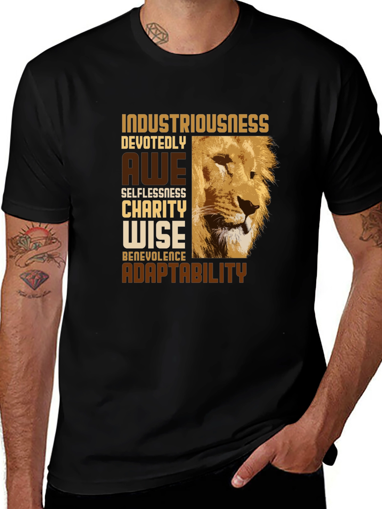 Variant 22 of Lion Spirit T-Shirt - Industriousness, Devotion, Wisdom
