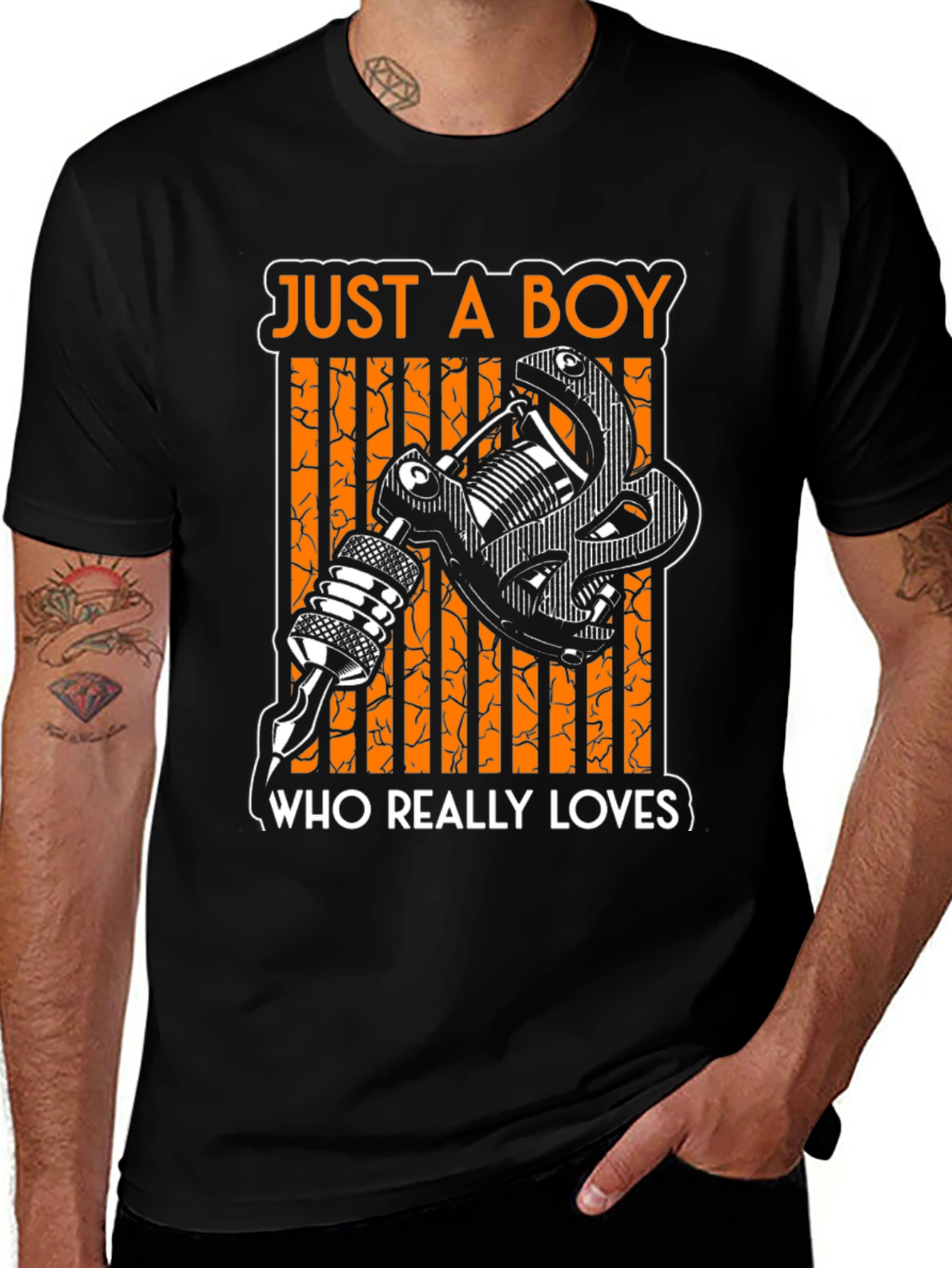 Variant 14 of Just a Boy Who Really Loves Tattoos - Black T-Shirt