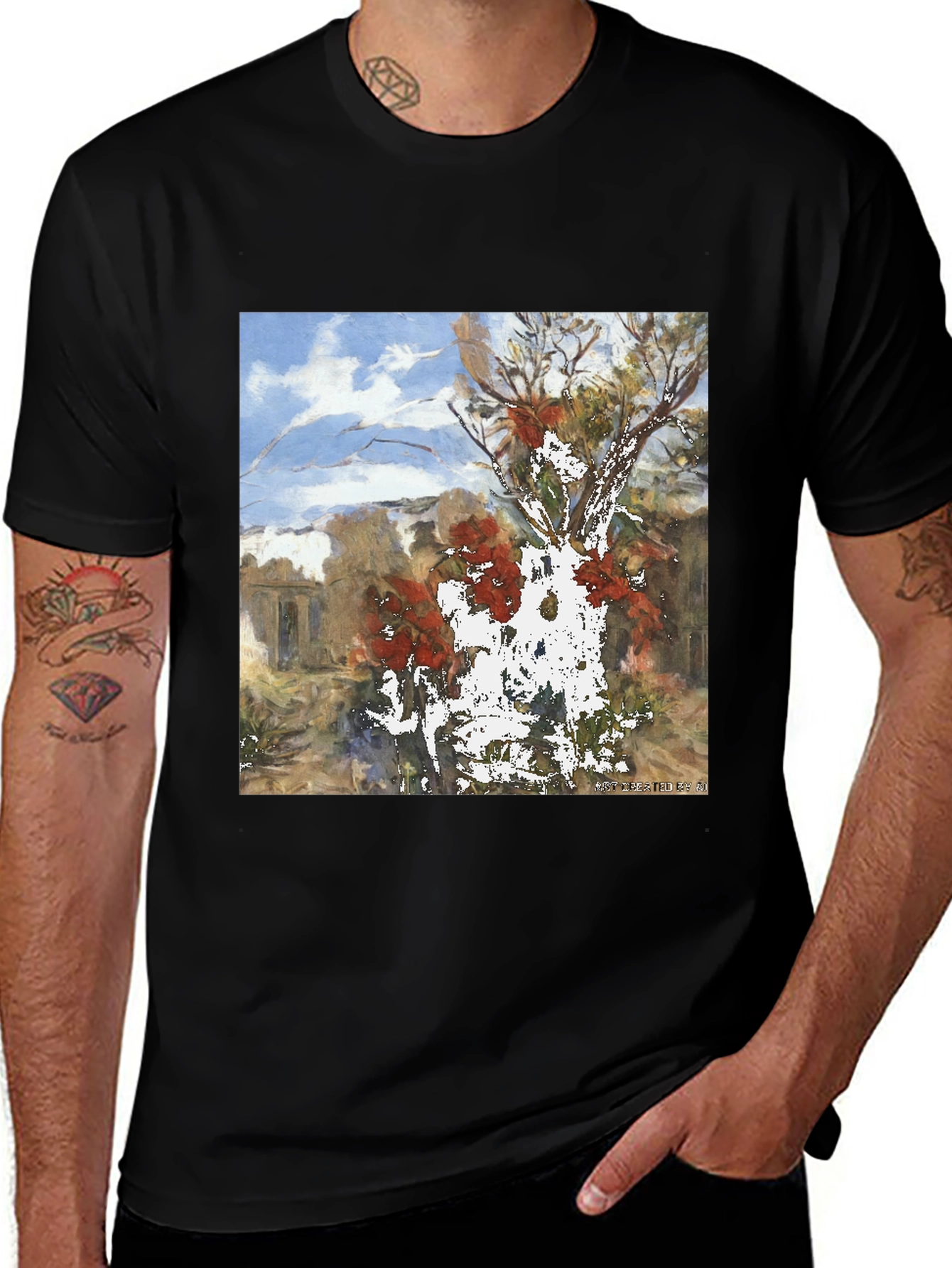 Variant 22 of Abstract Art Print Black T-Shirt