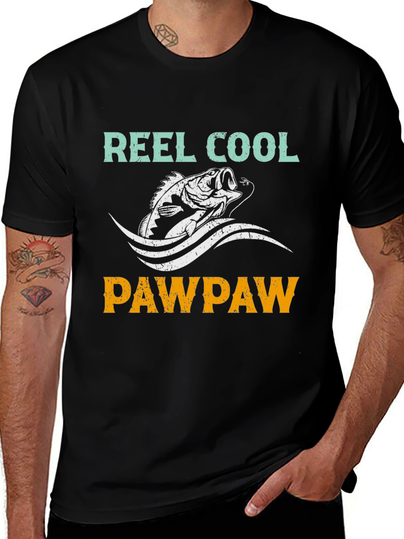 Variant 10 of Reel Cool Pawpaw Fishing Graphic T-Shirt