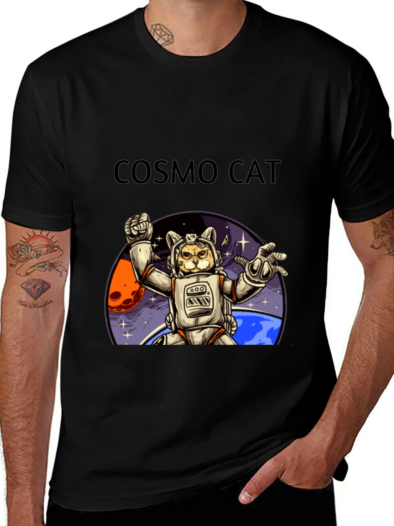 Cosmo Cat T-Shirt - Astronaut Kitten in Space