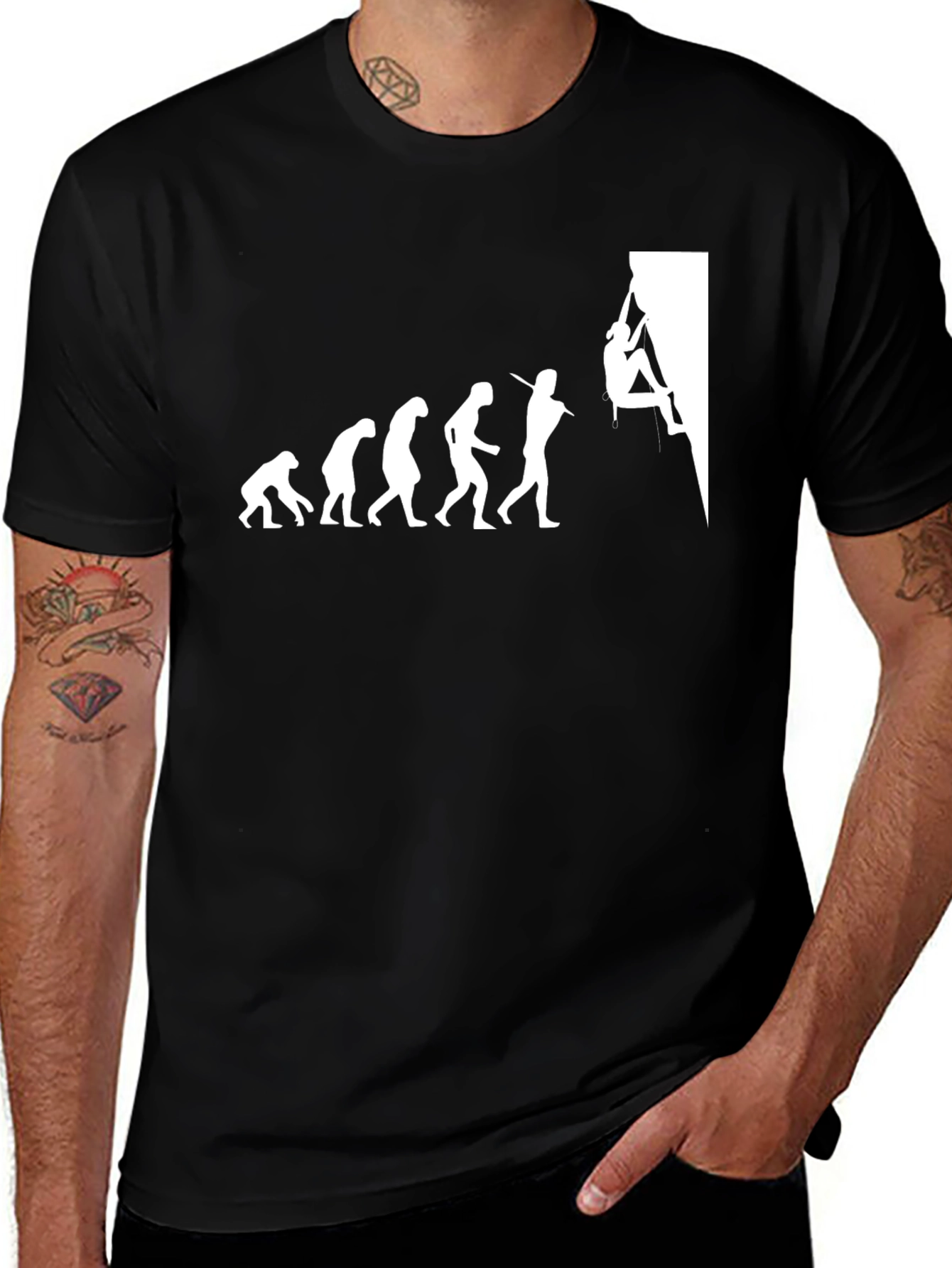Variant 4 of Climbing Evolution Graphic Tee - Black