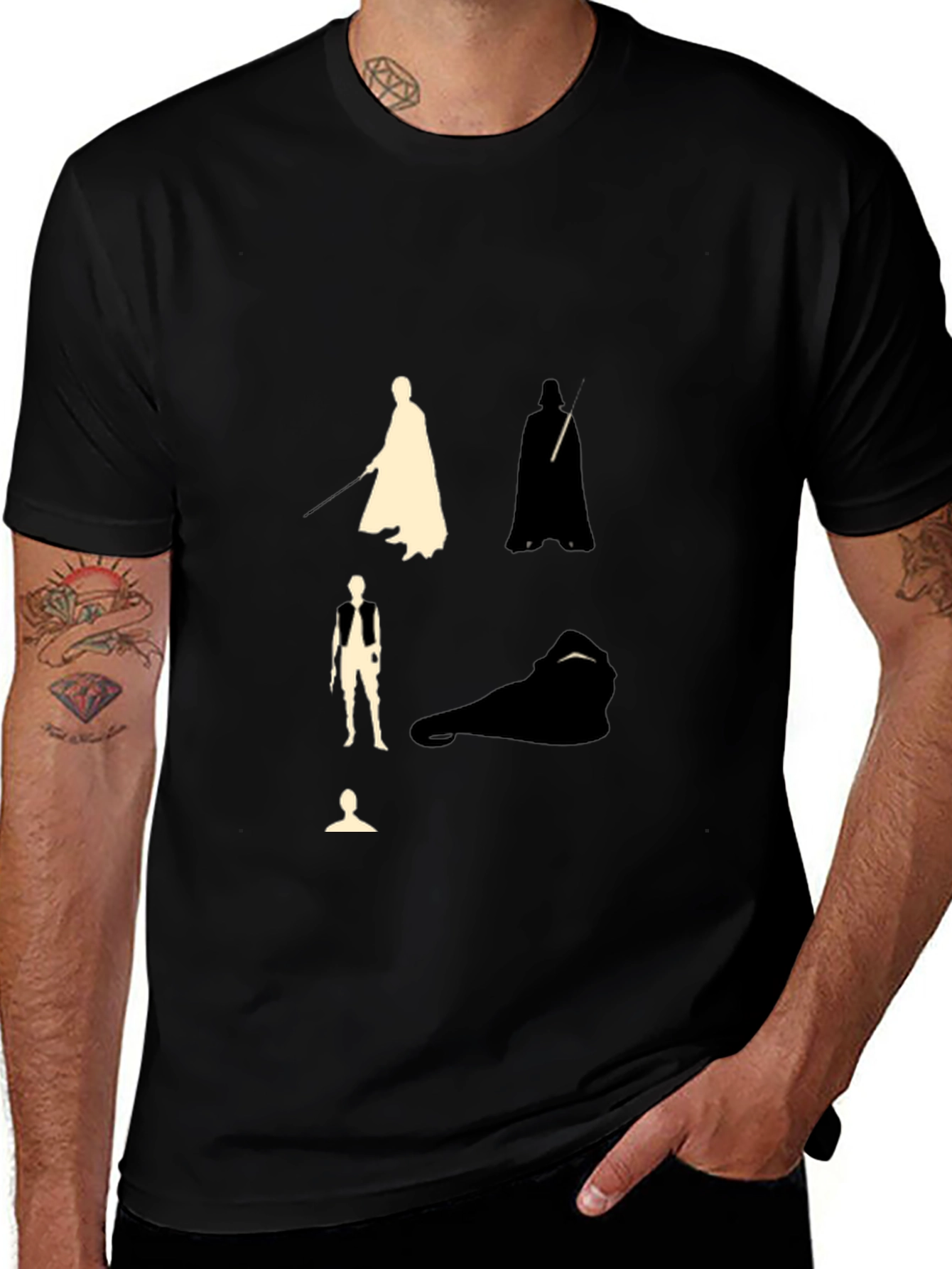 Star Wars Silhouette Graphic Black T-Shirt