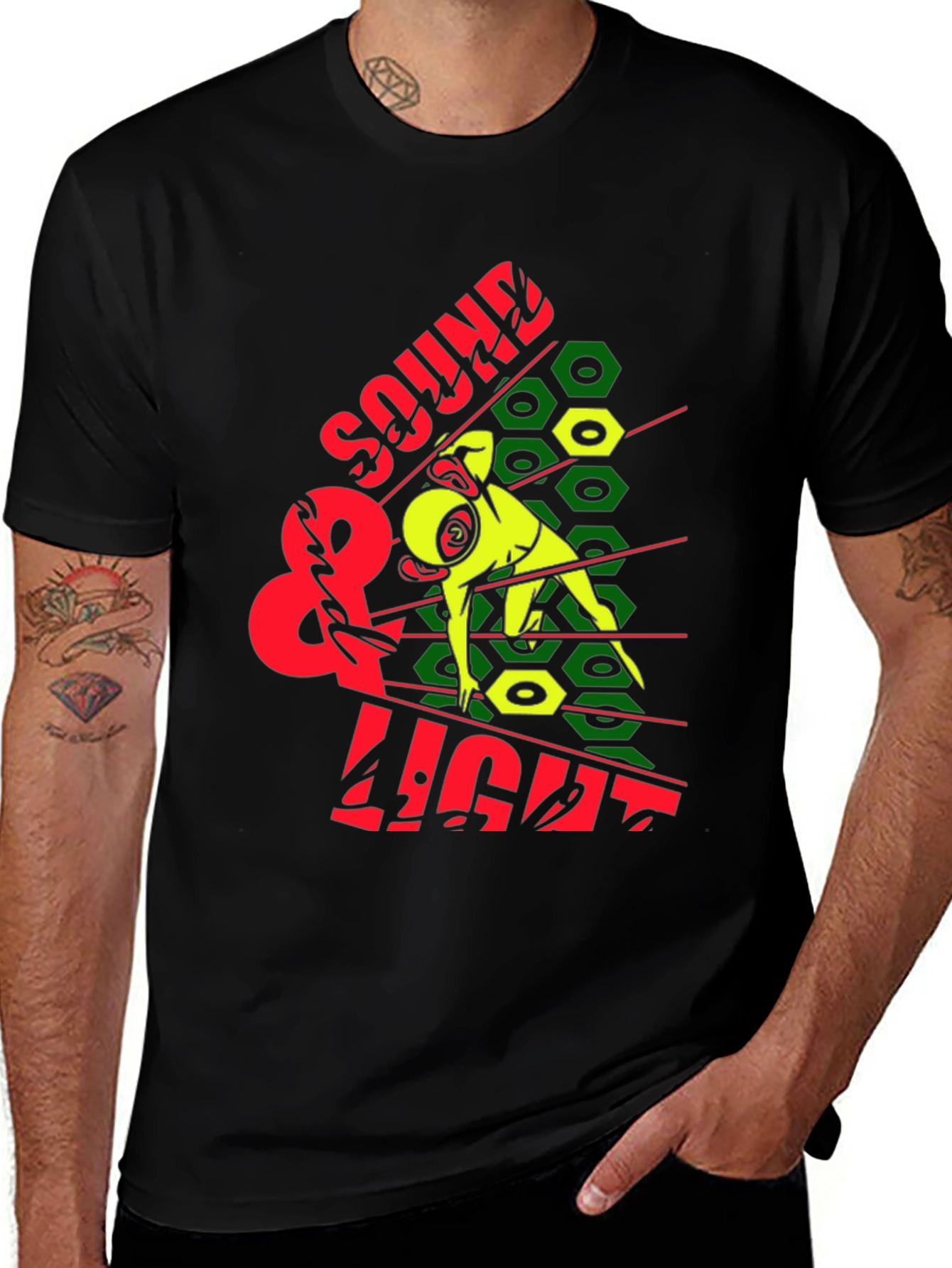 Variant 7 of Sound & Light Graphic T-Shirt - Black