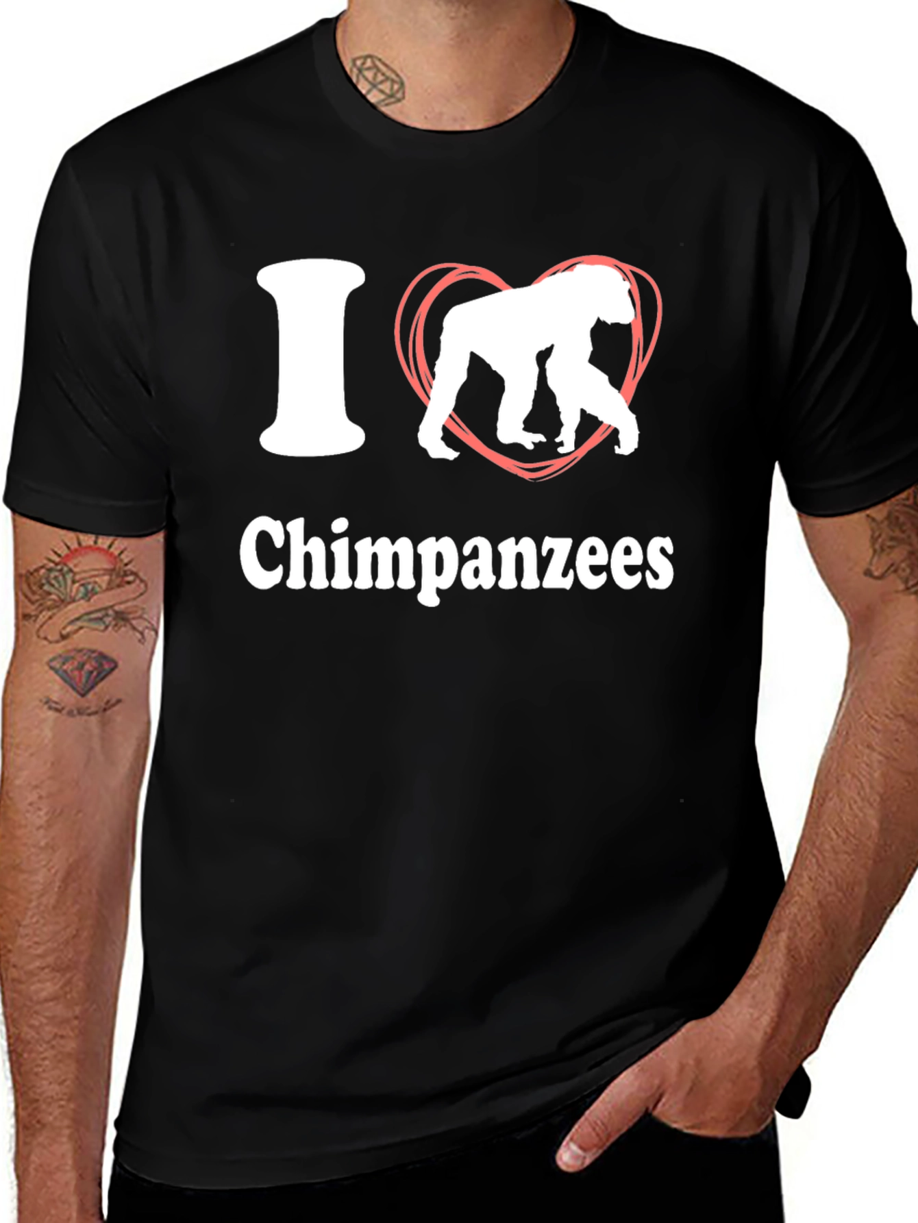 Variant 9 of I Heart Chimpanzees Graphic T-Shirt