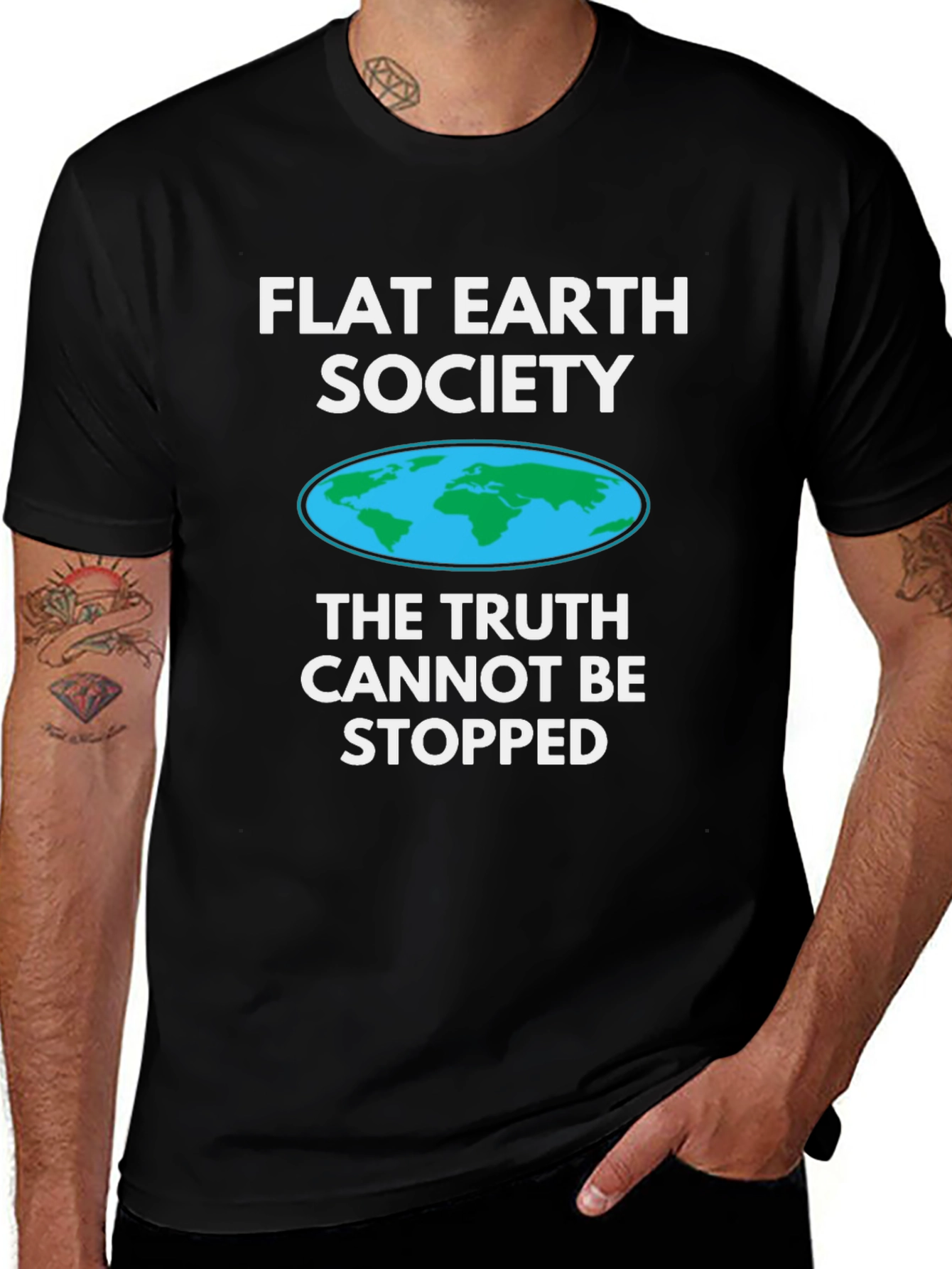 Variant 27 of Flat Earth Society T-Shirt - The Truth Cannot Be Stopped