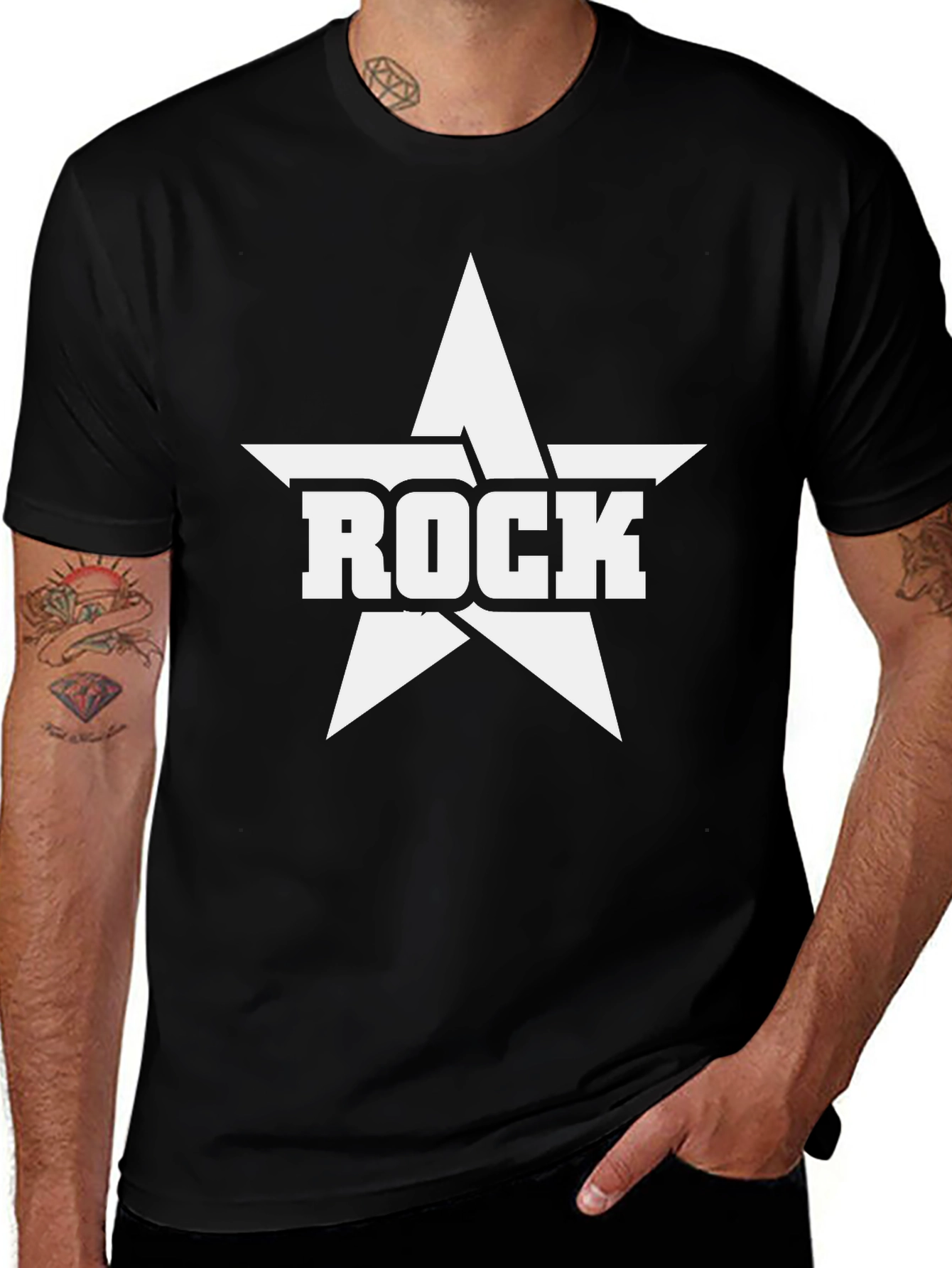 Variant 2 of Rock Star Graphic Print Black T-Shirt
