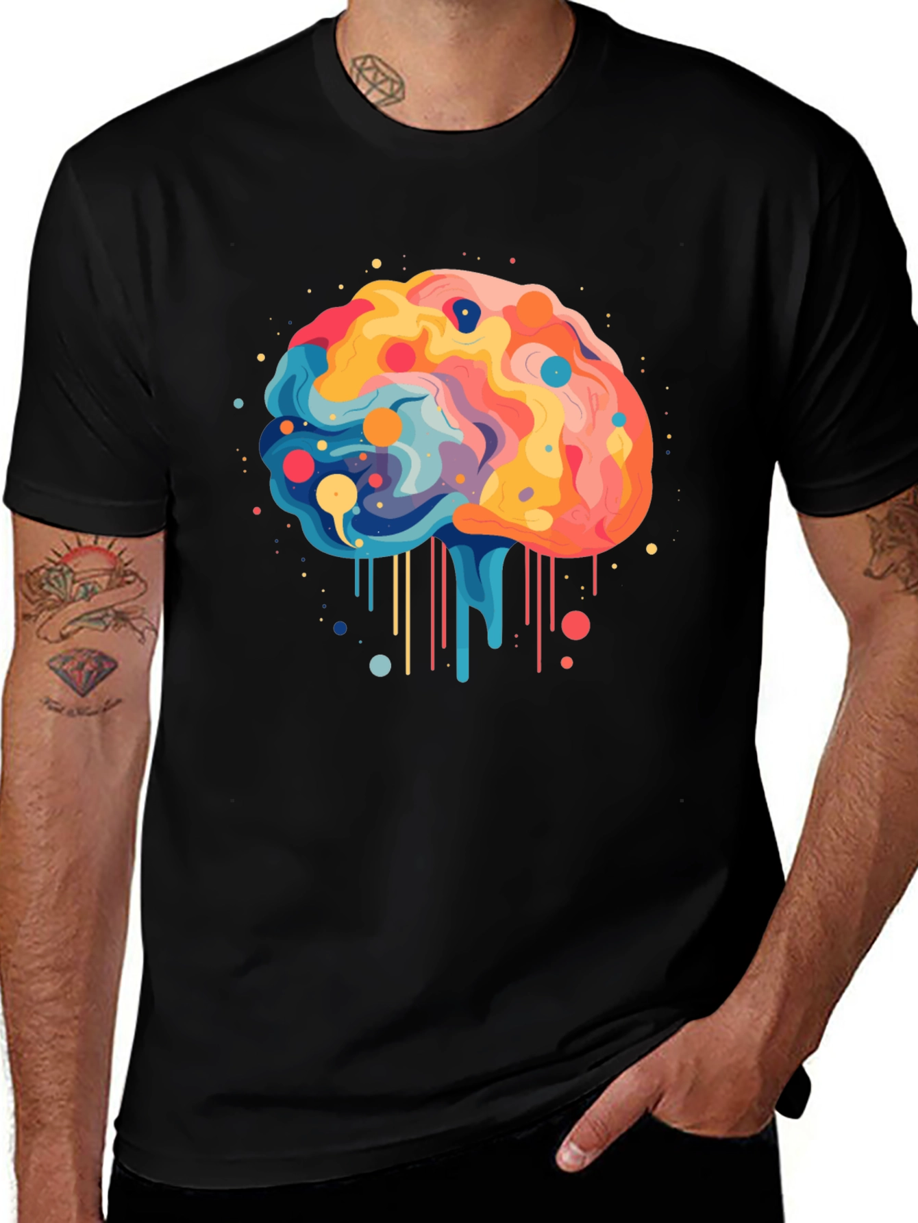 Variant 3 of Brain Art Graphic Tee - Creative Design Shirt
