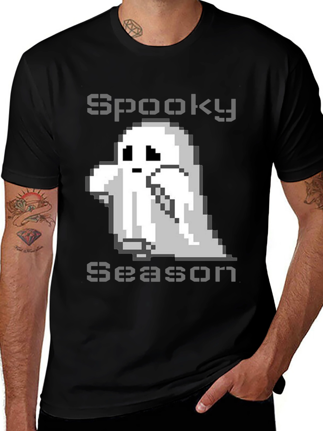 Variant 16 of Spooky Season Pixel Ghost Graphic T-Shirt