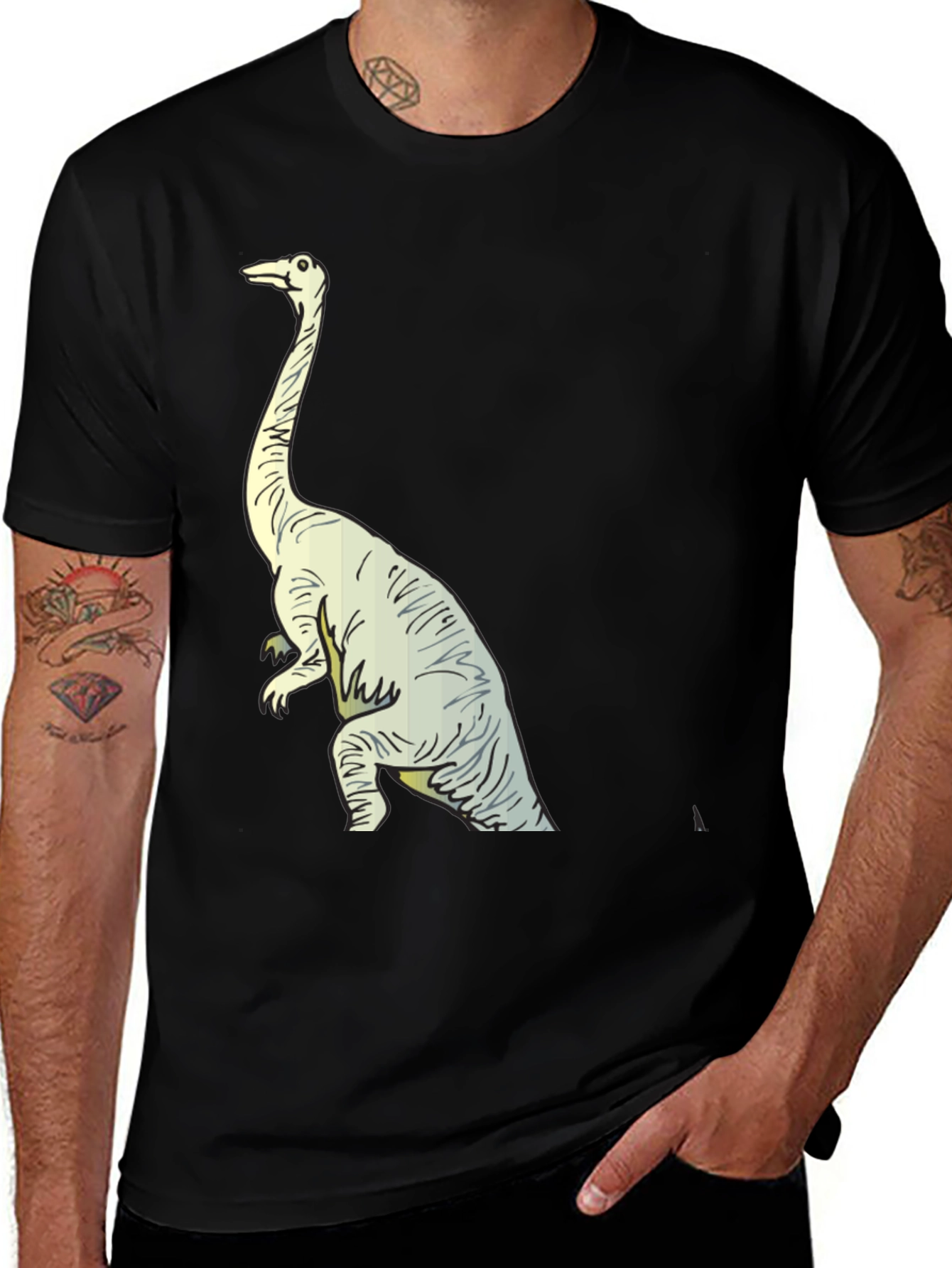 Variant 3 of Dinosaur Graphic Black Tee