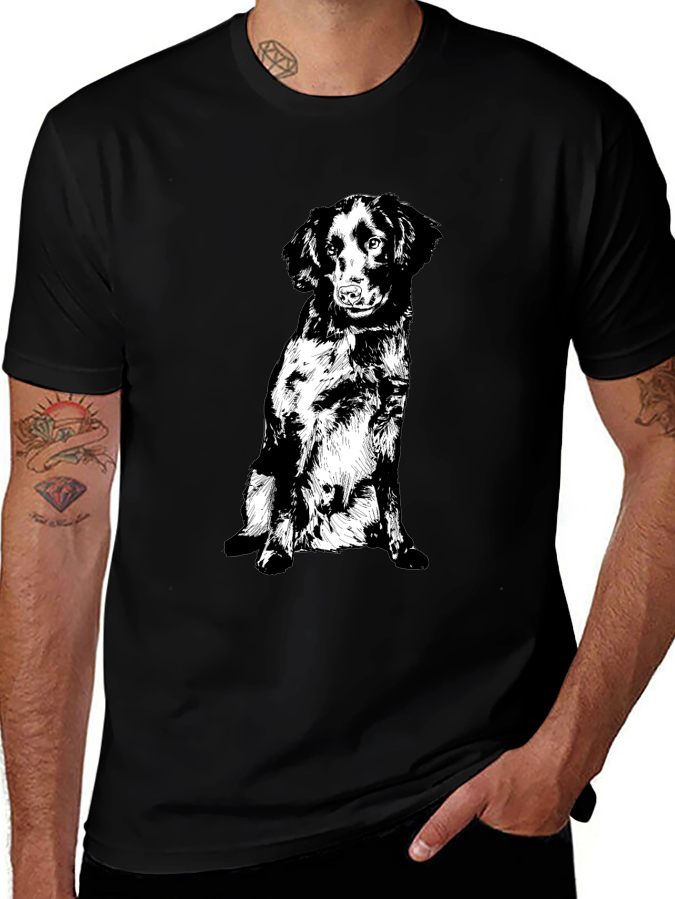 Variant 19 of Black Dog Graphic Tee - Cute Pet Lover T-Shirt