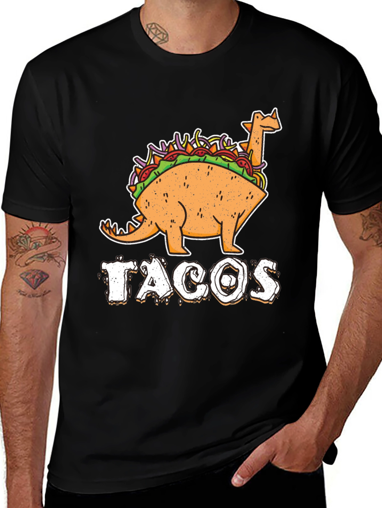 Variant 23 of Taco Dinosaur T-Shirt - Funny Foodie Tee