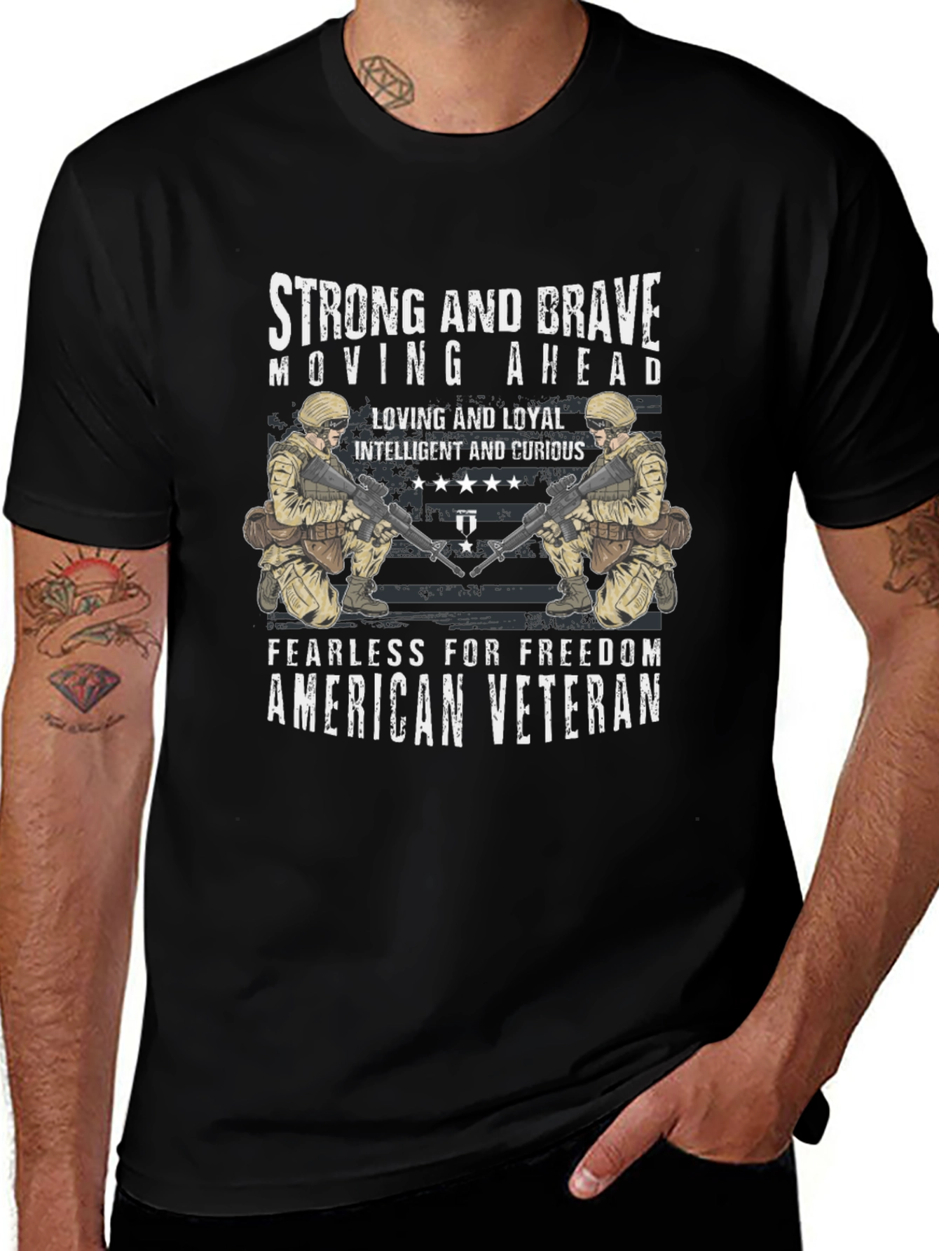 Variant 29 of Strong & Brave American Veteran T-Shirt