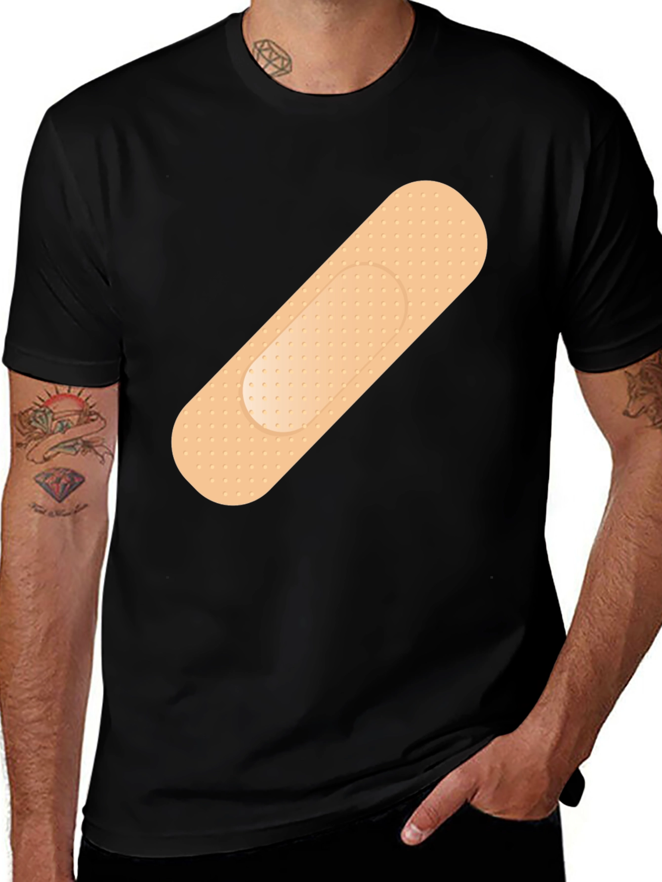Variant 16 of Funny Bandage Graphic T-Shirt - Comfort Style