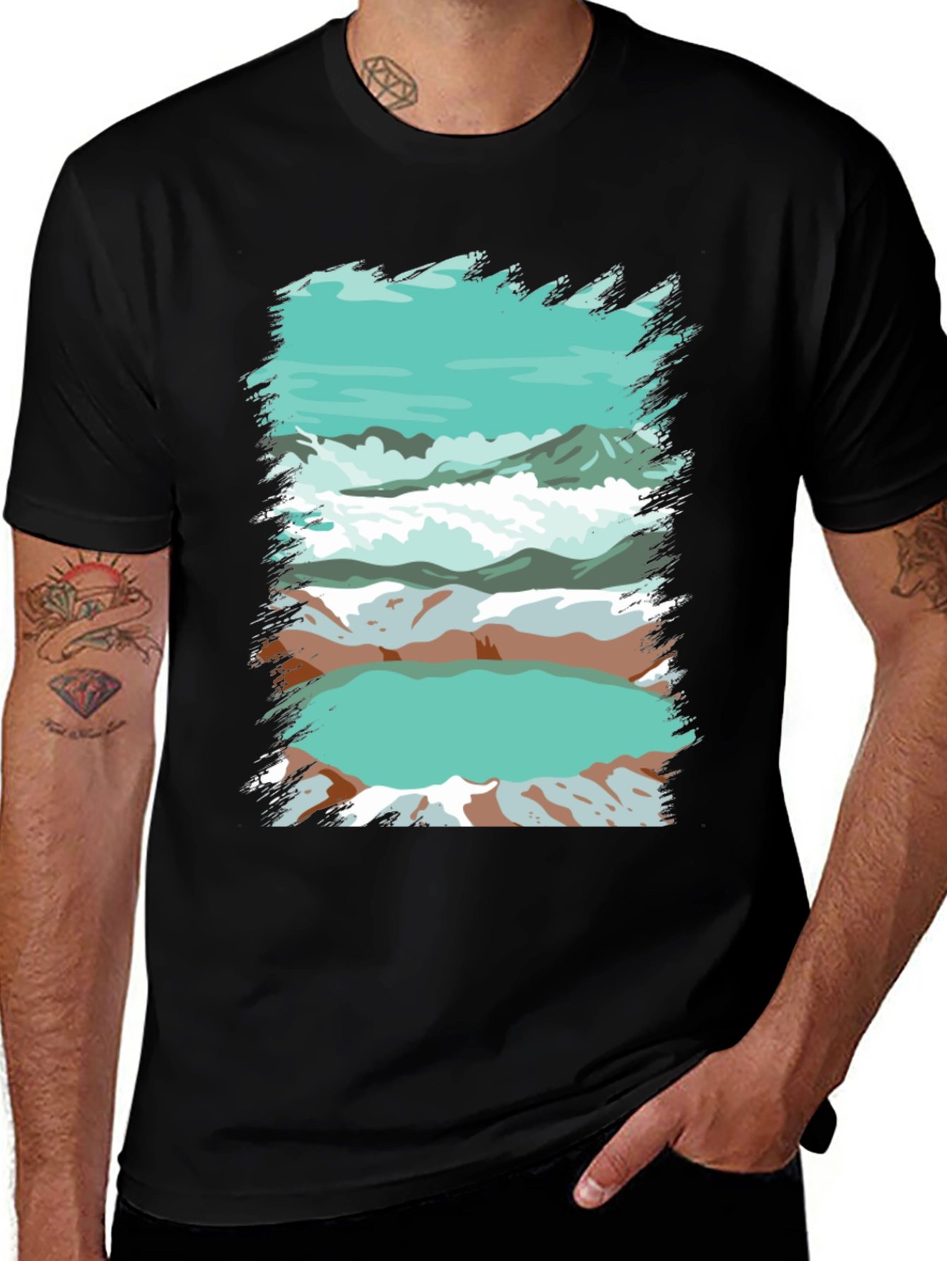 Variant 14 of Scenic Mountain & Lake Graphic Tee