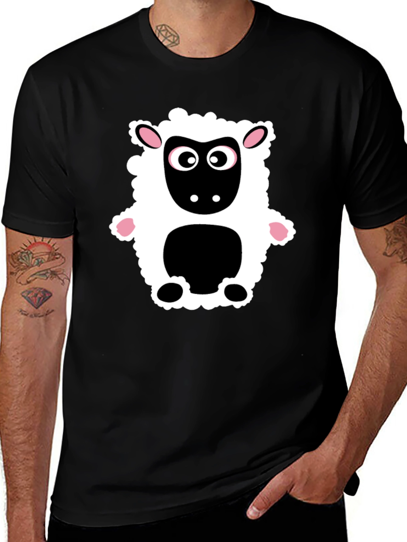 Variant 24 of Black Sheep Cartoon Graphic Tee - Men's