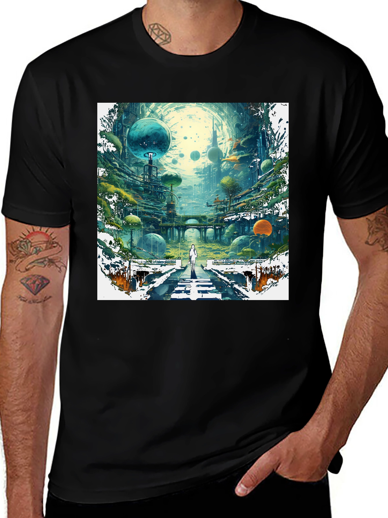 Variant 29 of Sci-Fi Cityscape Graphic Tee