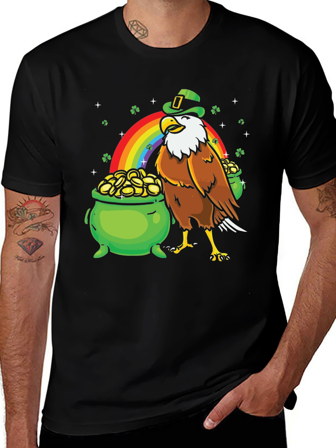 Variant 8 of St. Patrick's Day Eagle Graphic Tee