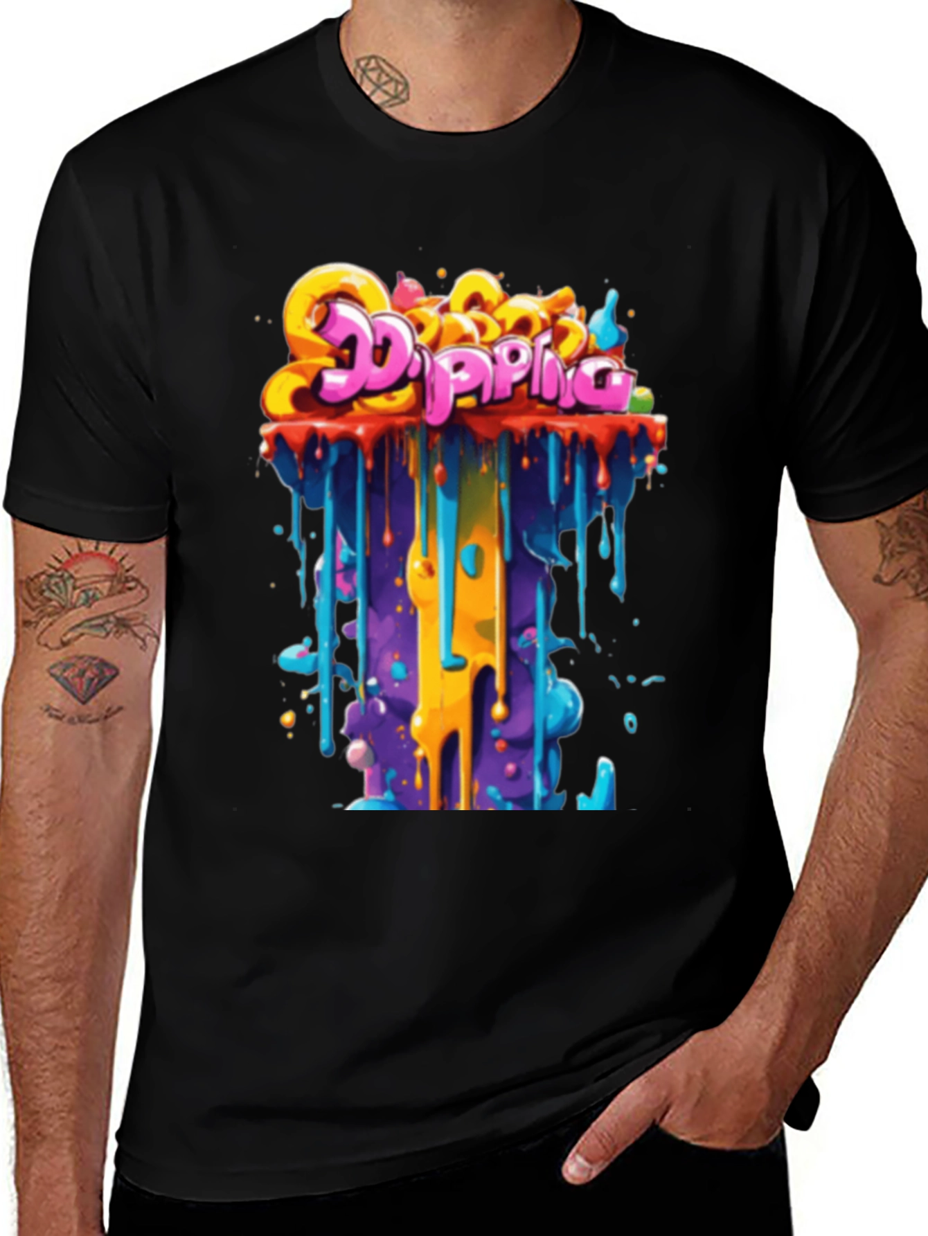 Variant 17 of Dripping Graffiti Tee - Bold Streetwear Style