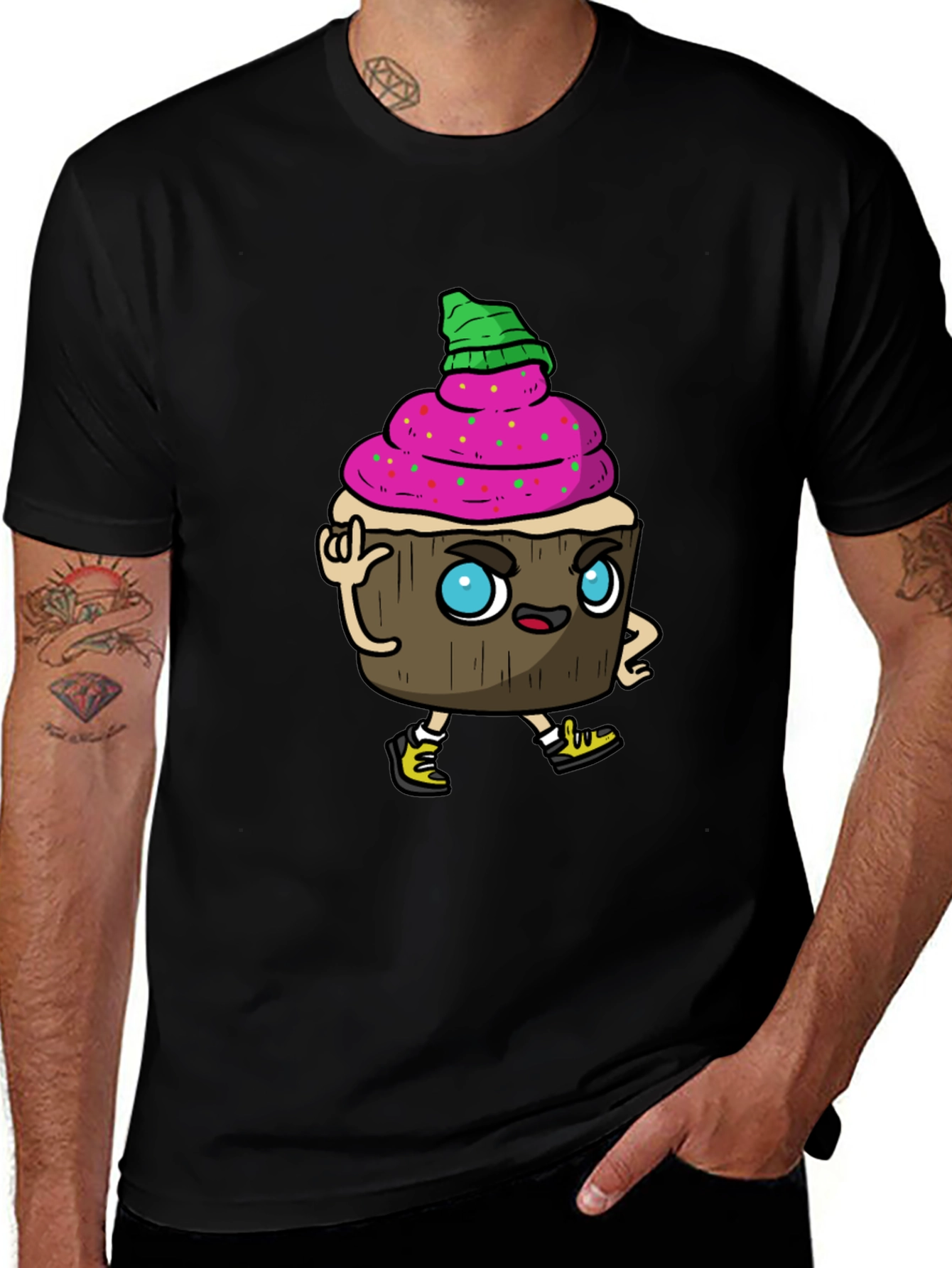 Variant 4 of Cool Cupcake Graphic Tee - Fun Cartoon Shirt