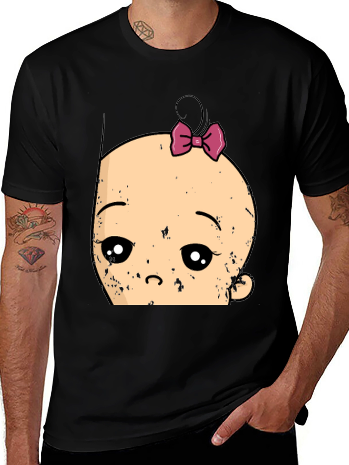 Cute Baby Graphic Tee - Black Unisex T-Shirt