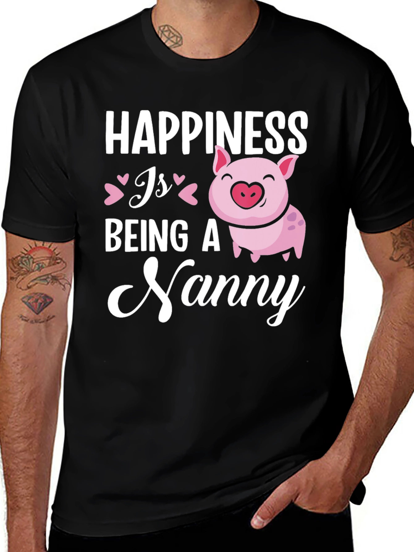 Happiness Is Being A Nanny Pig Graphic Tee