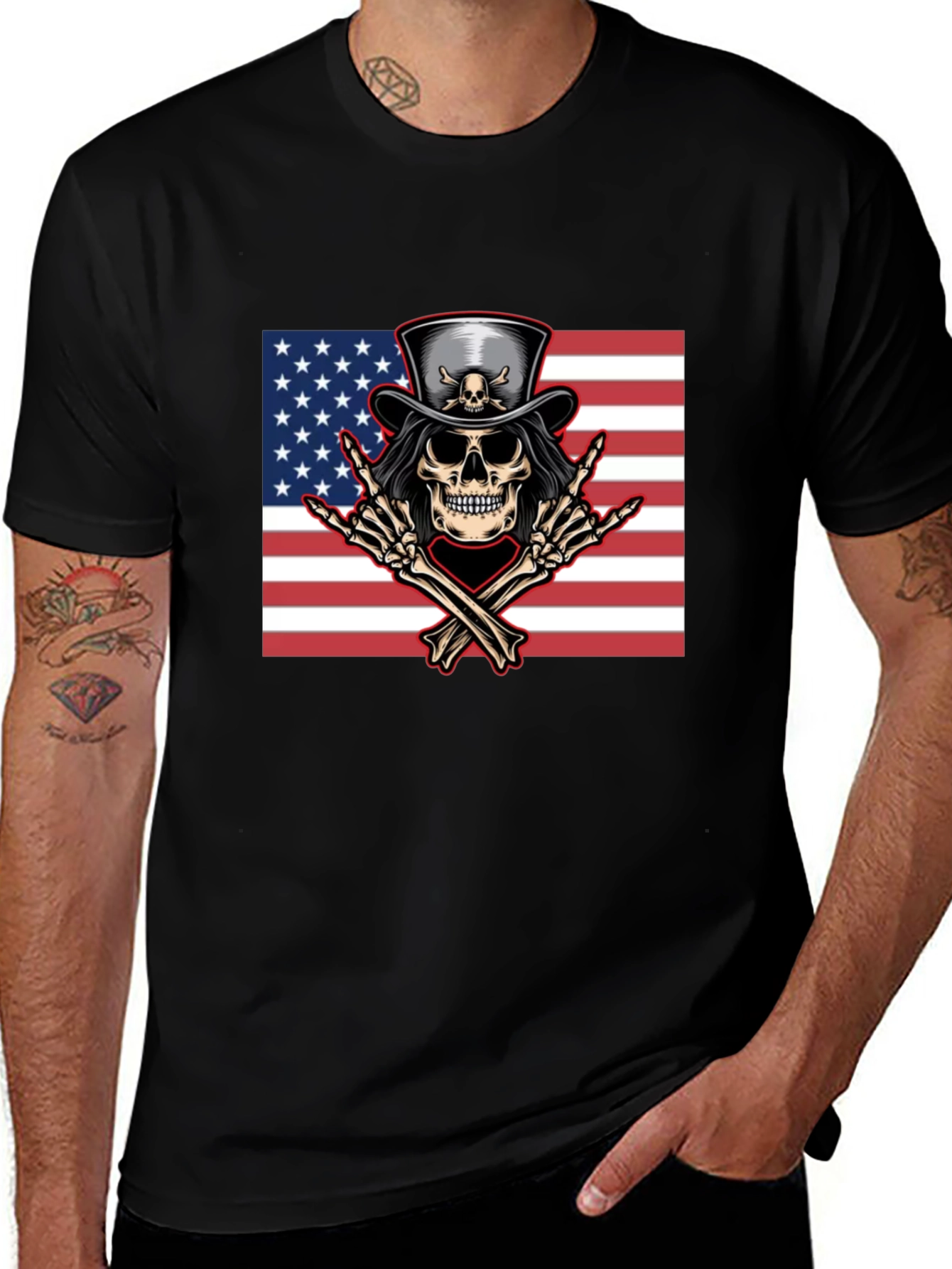 Variant 26 of American Skull Rocker Tee - Black