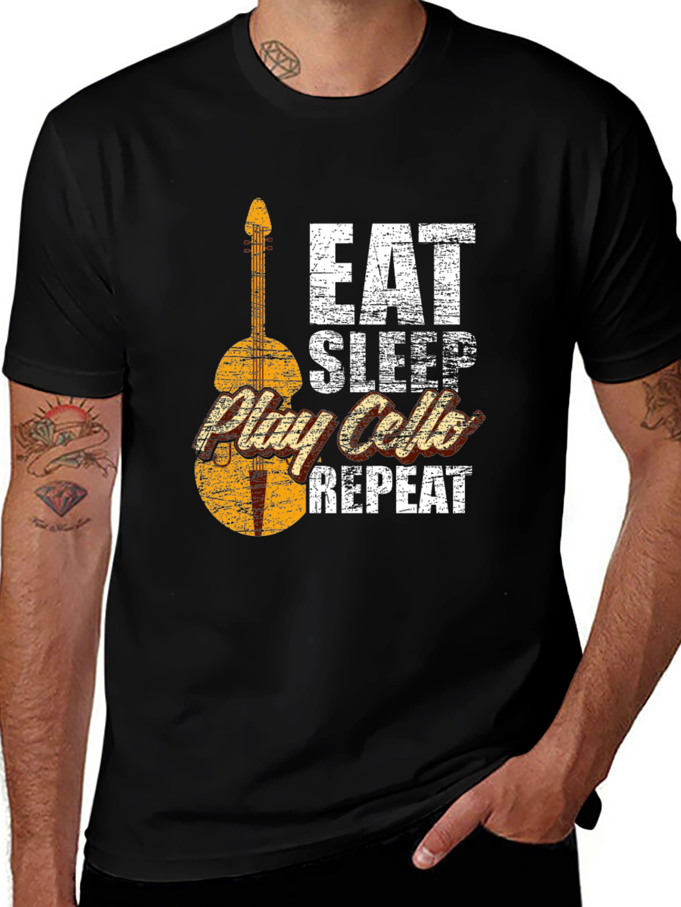 Variant 12 of Eat Sleep Play Cello Repeat T-Shirt