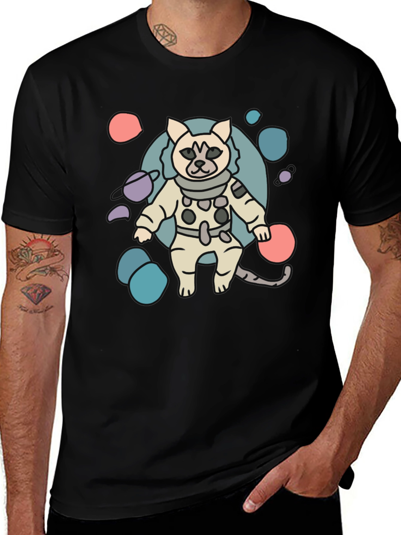 Variant 8 of Space Cat T-Shirt - Fun Astronaut Kitty Tee