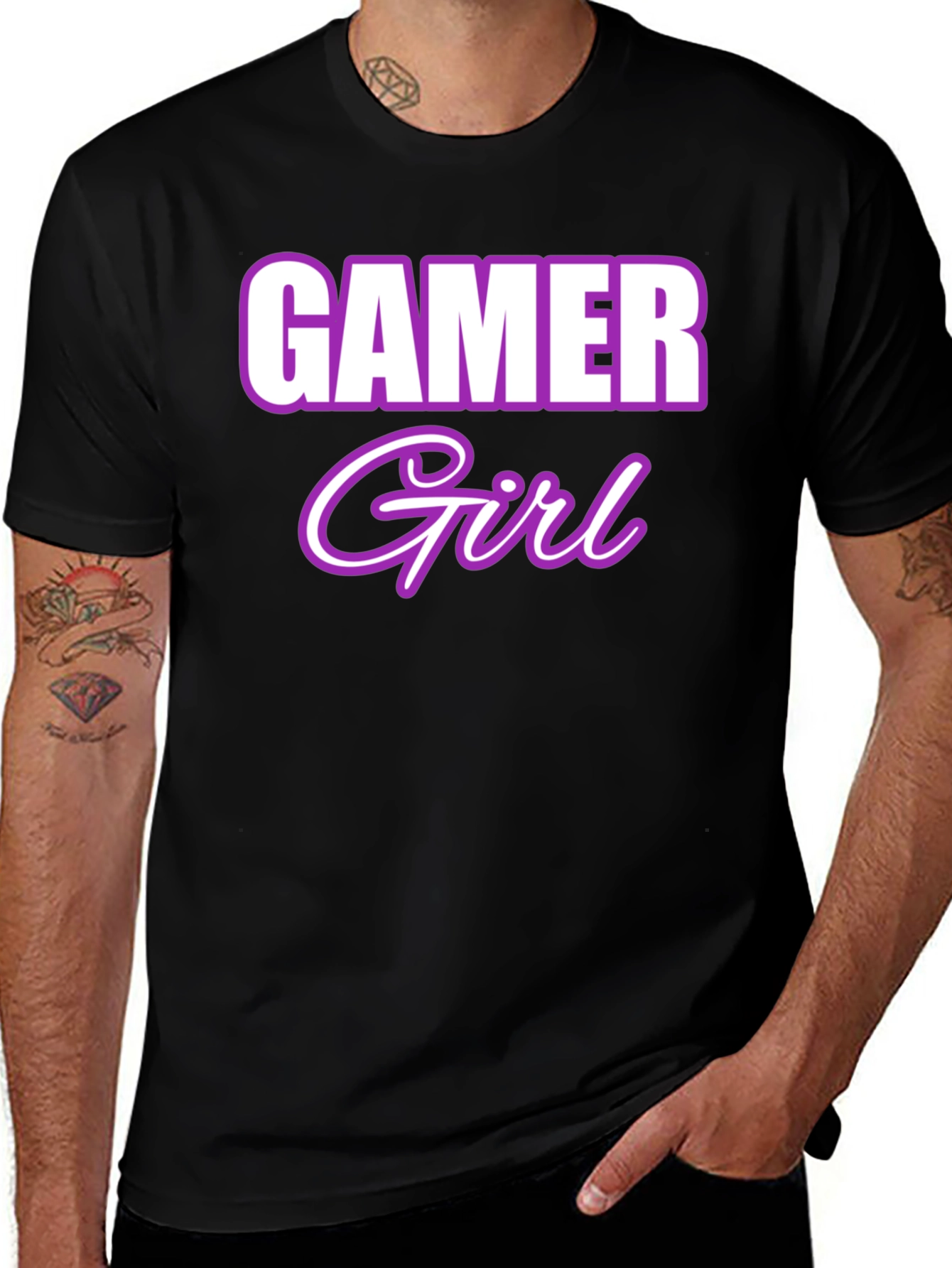 Variant 23 of Gamer Girl Graphic Tee - Black Cotton Blend