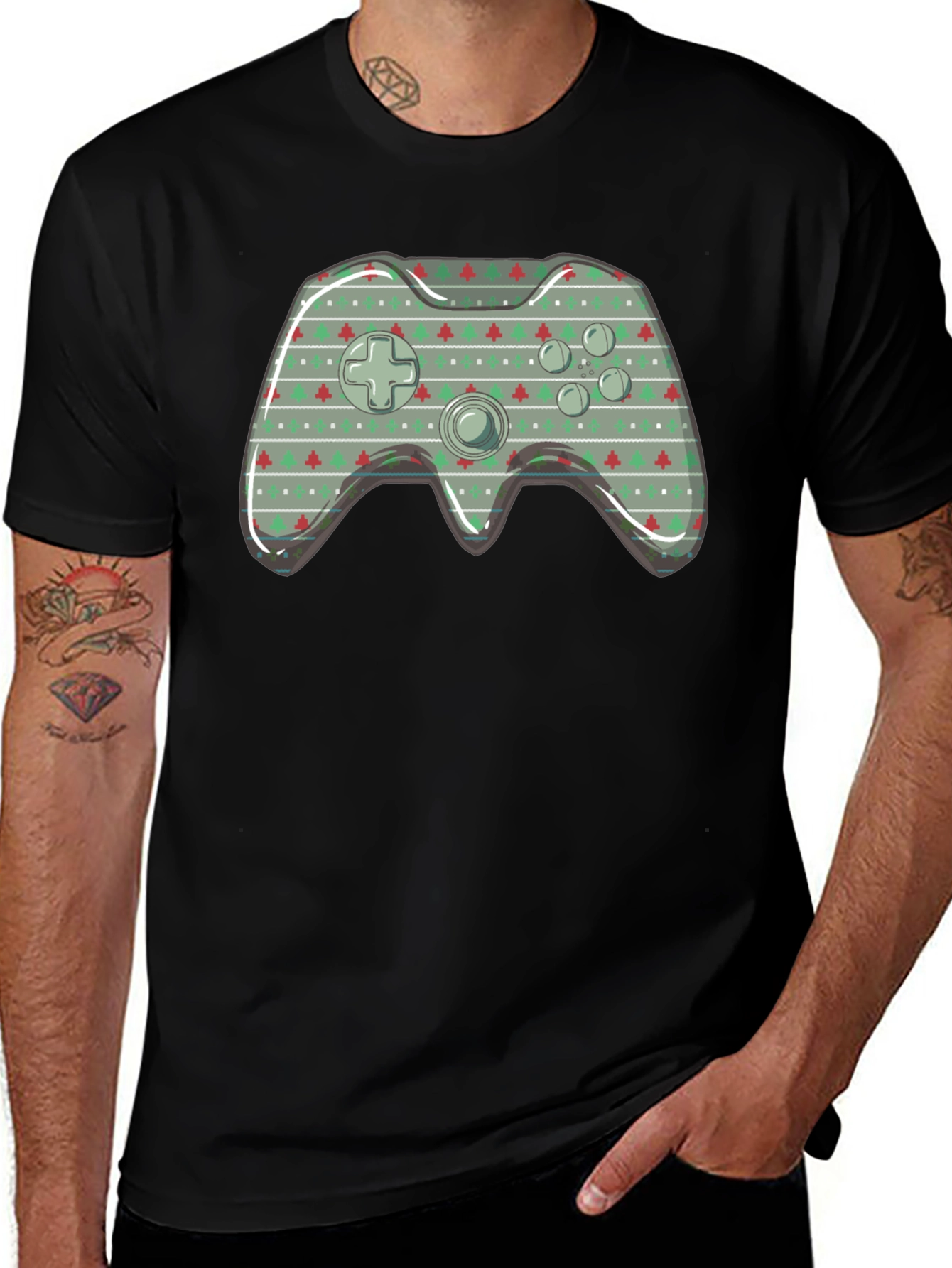 Christmas Game Controller Graphic T-Shirt