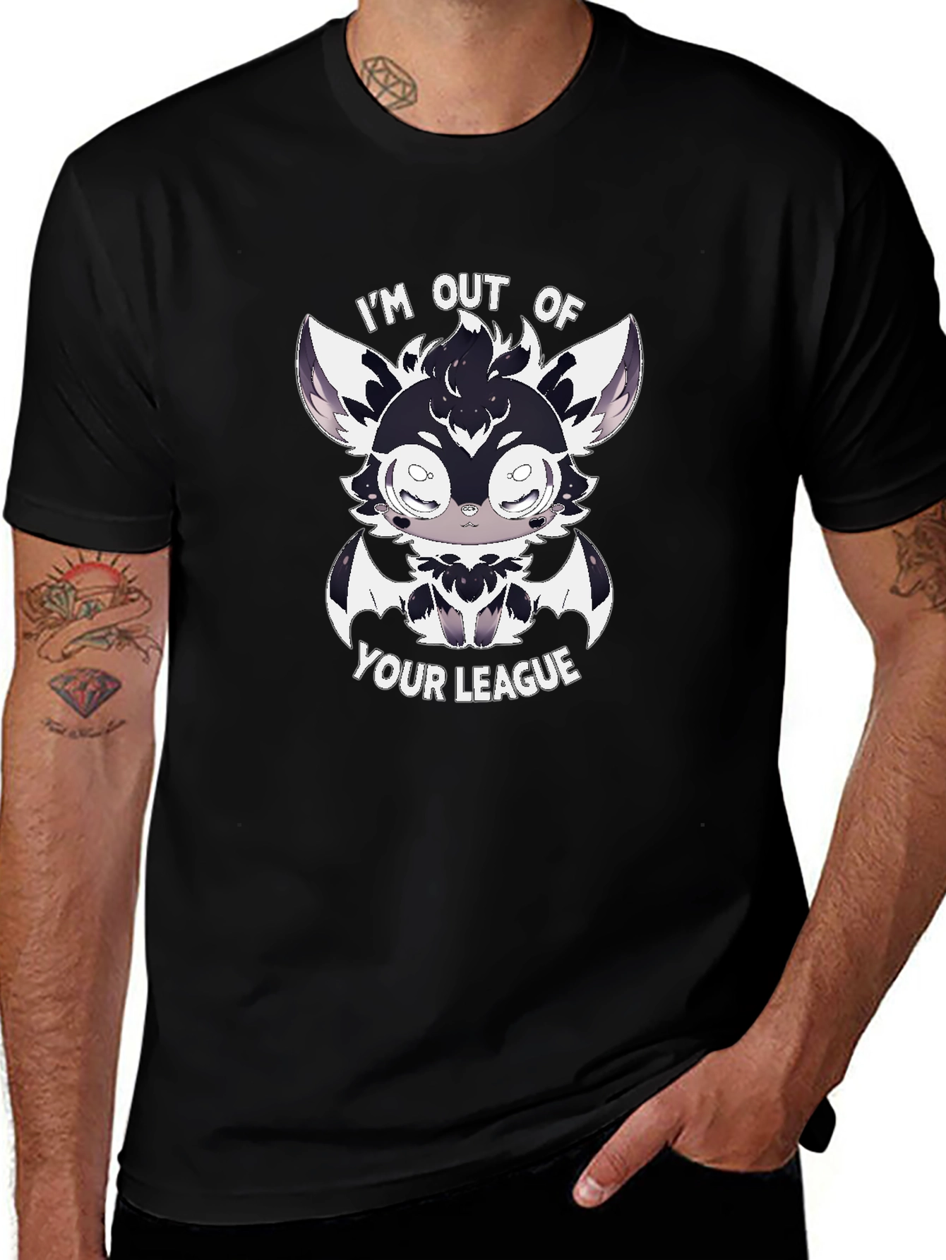 Variant 3 of I'm Out of Your League Cartoon Bat T-Shirt