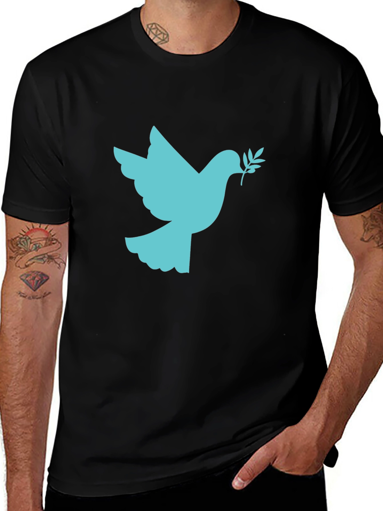 Variant 22 of Peace Dove Graphic Black T-Shirt