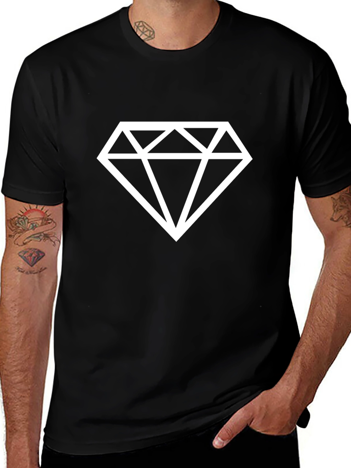 Variant 10 of Diamond Graphic Black T-Shirt