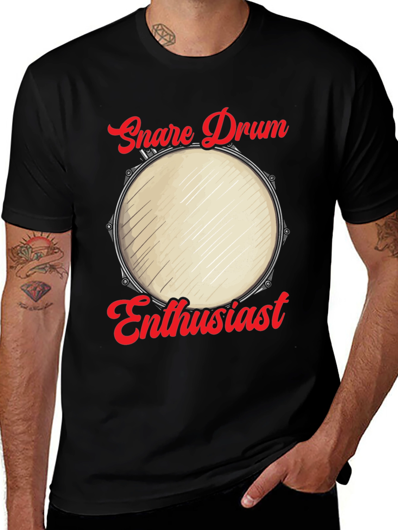 Variant 2 of Snare Drum Enthusiast Graphic Tee - Musician's Humor
