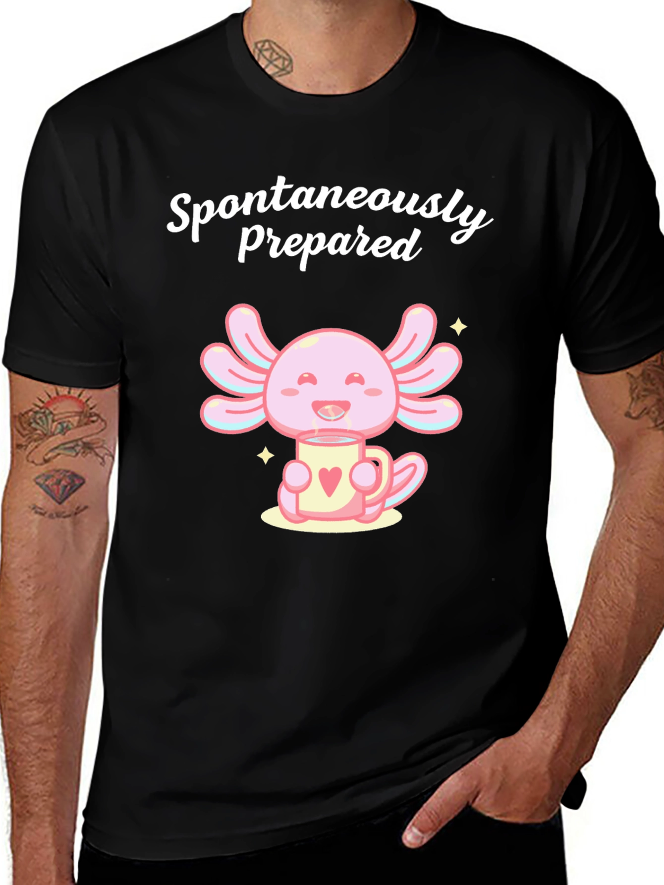 Variant 18 of Spontaneously Prepared Axolotl Black T-Shirt