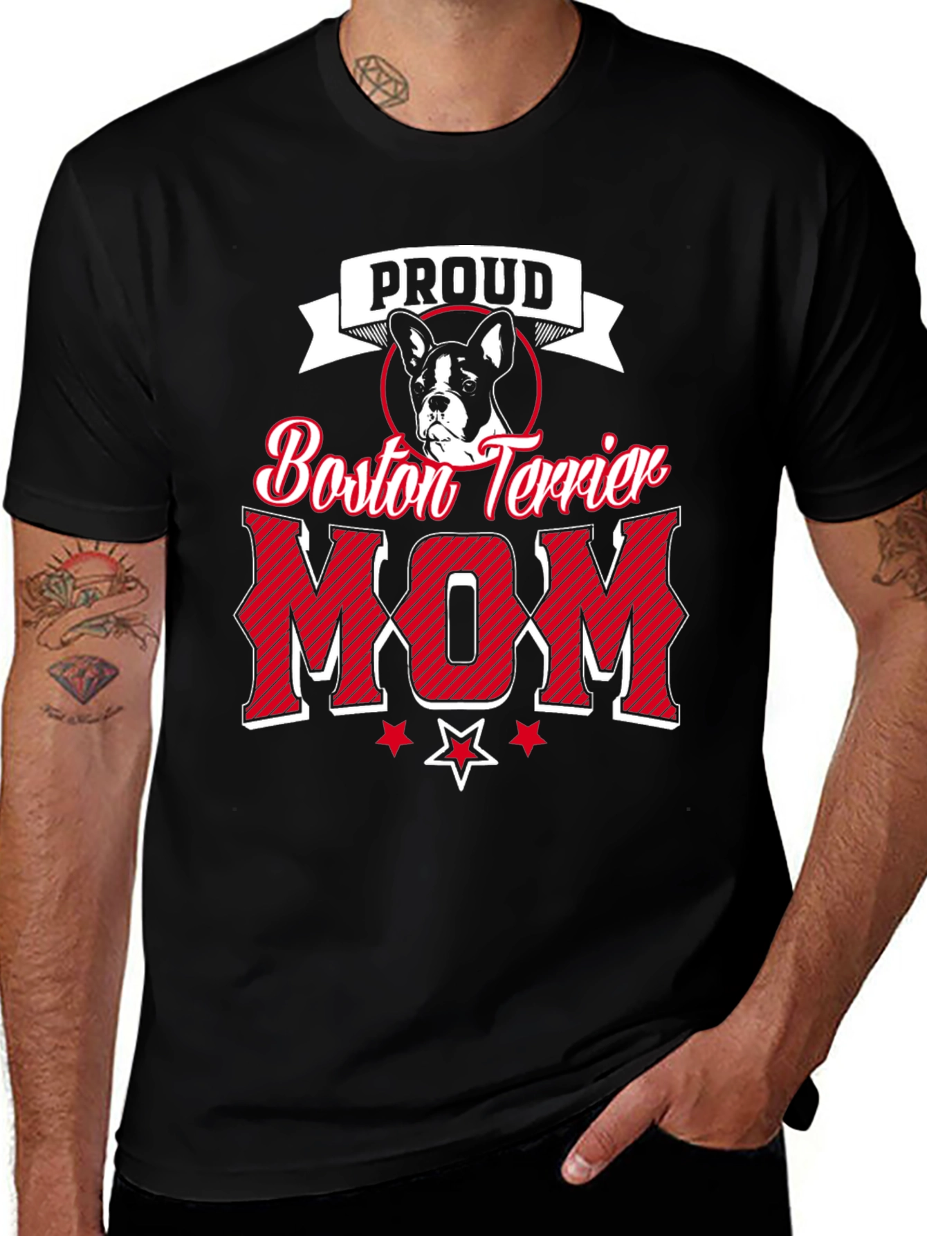 Proud Boston Terrier Mom T-Shirt