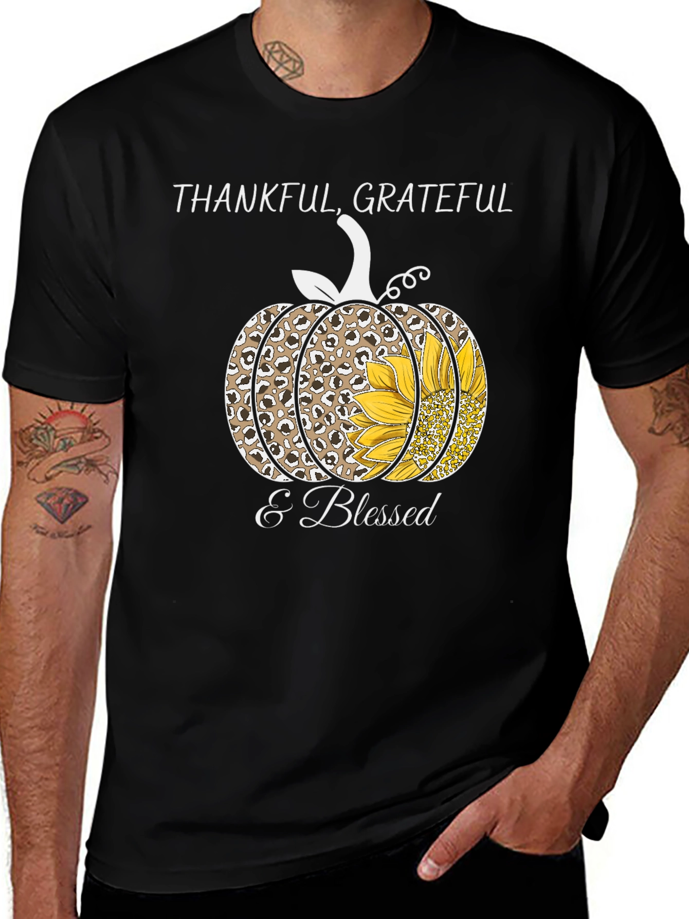 Thankful, Grateful & Blessed Pumpkin T-Shirt