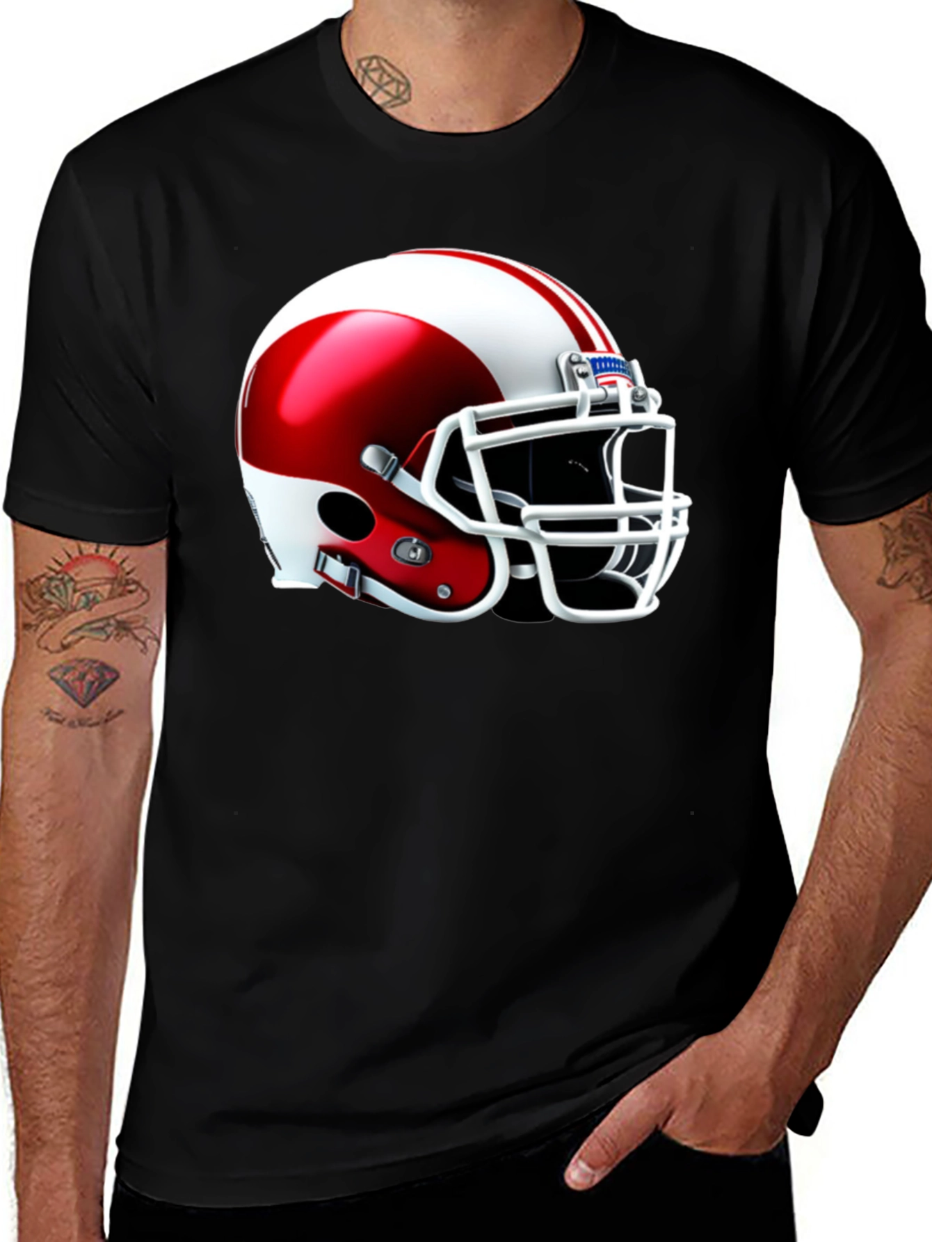 Variant 19 of Football Helmet Graphic T-Shirt