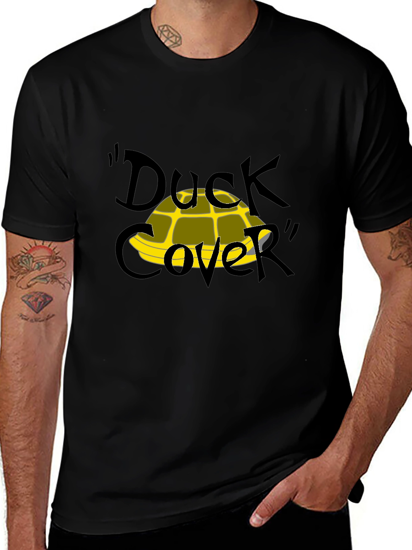 Variant 5 of Duck Cover Funny Graphic T-Shirt