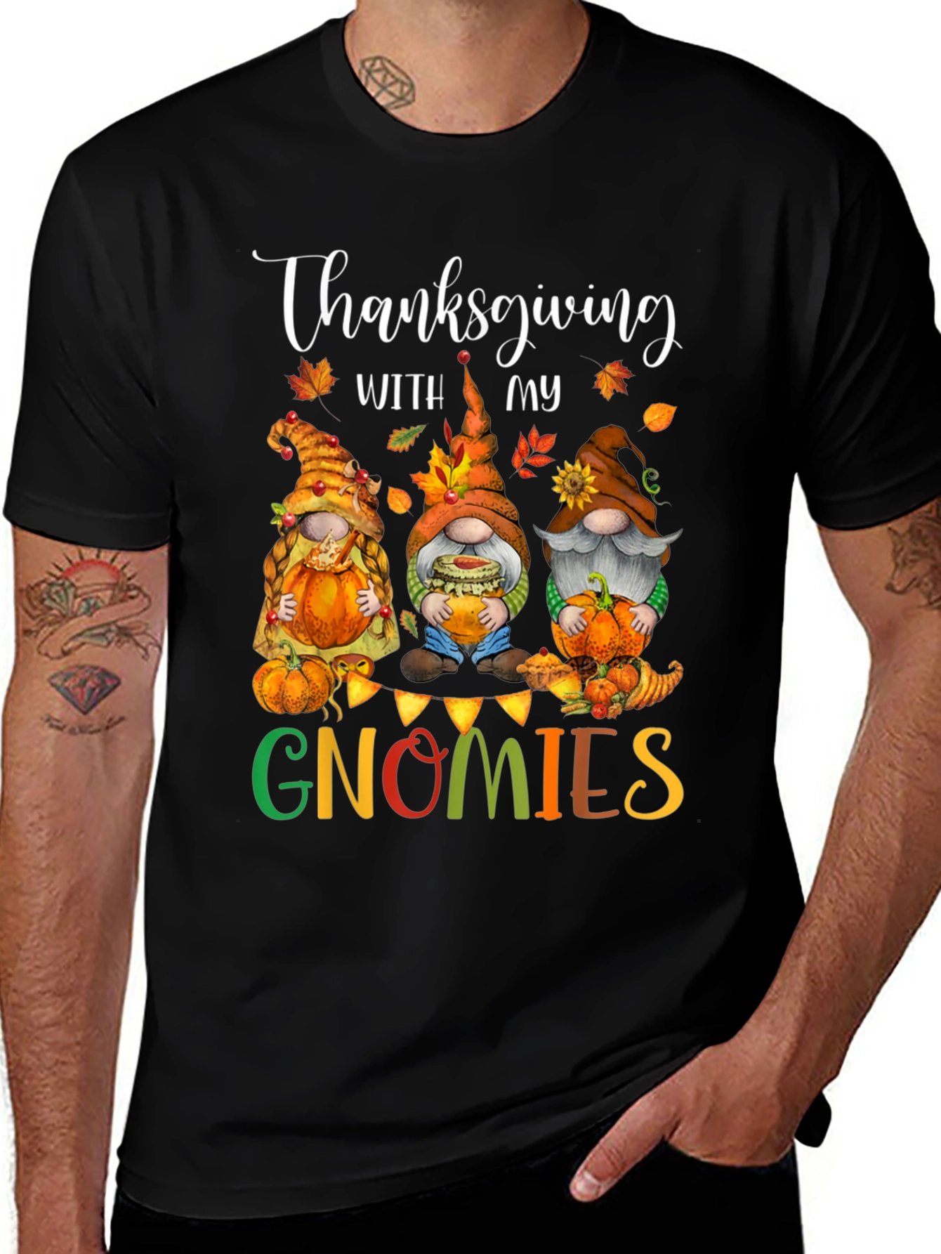 Thanksgiving Gnomies T-Shirt - Festive Holiday Tee
