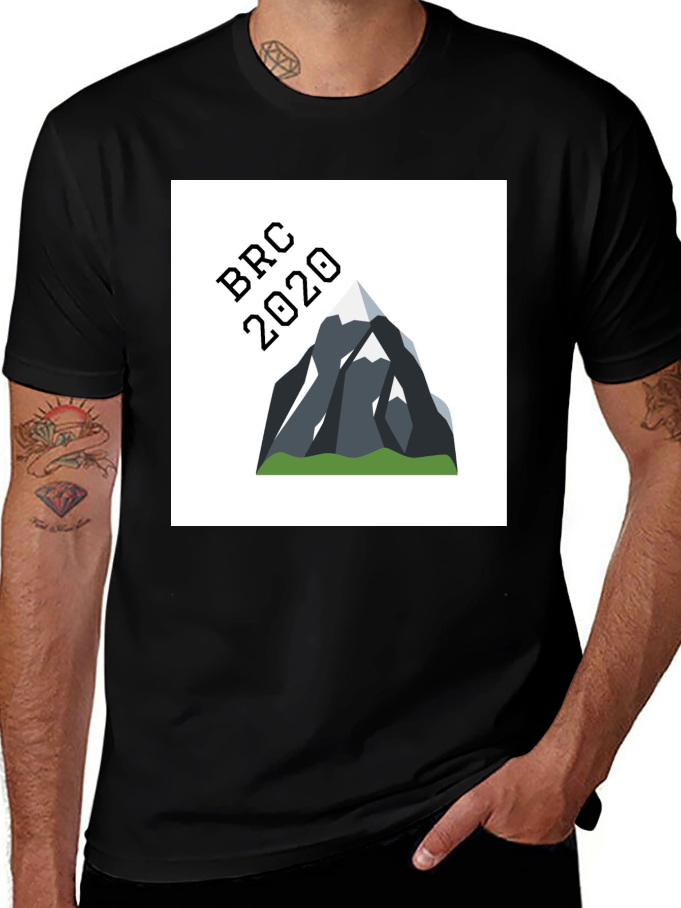 Variant 15 of BRC 2020 Mountain Graphic Tee - Black Cotton Blend