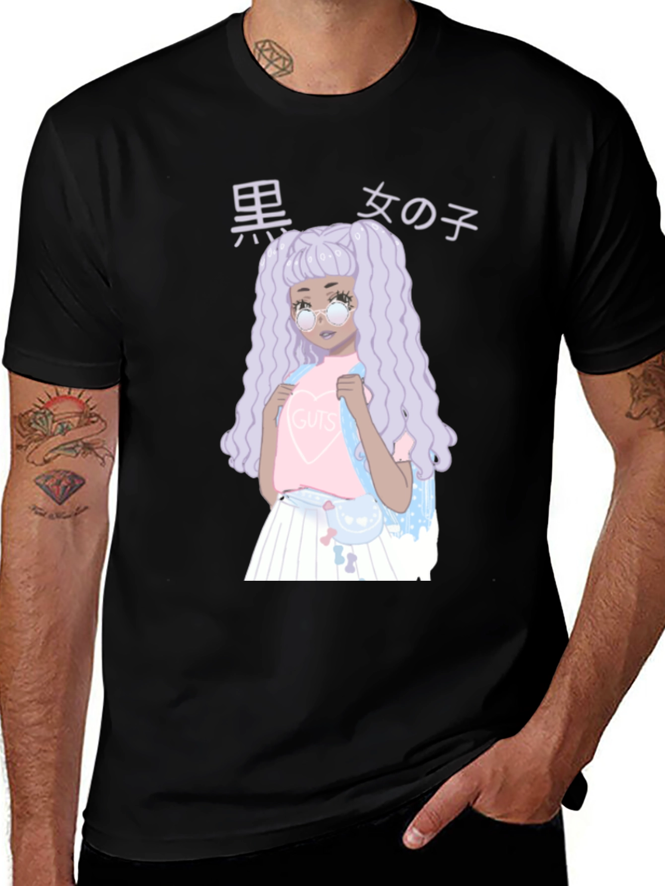 Variant 27 of Anime Girl Graphic Black T-Shirt - Unique Fashion Tee