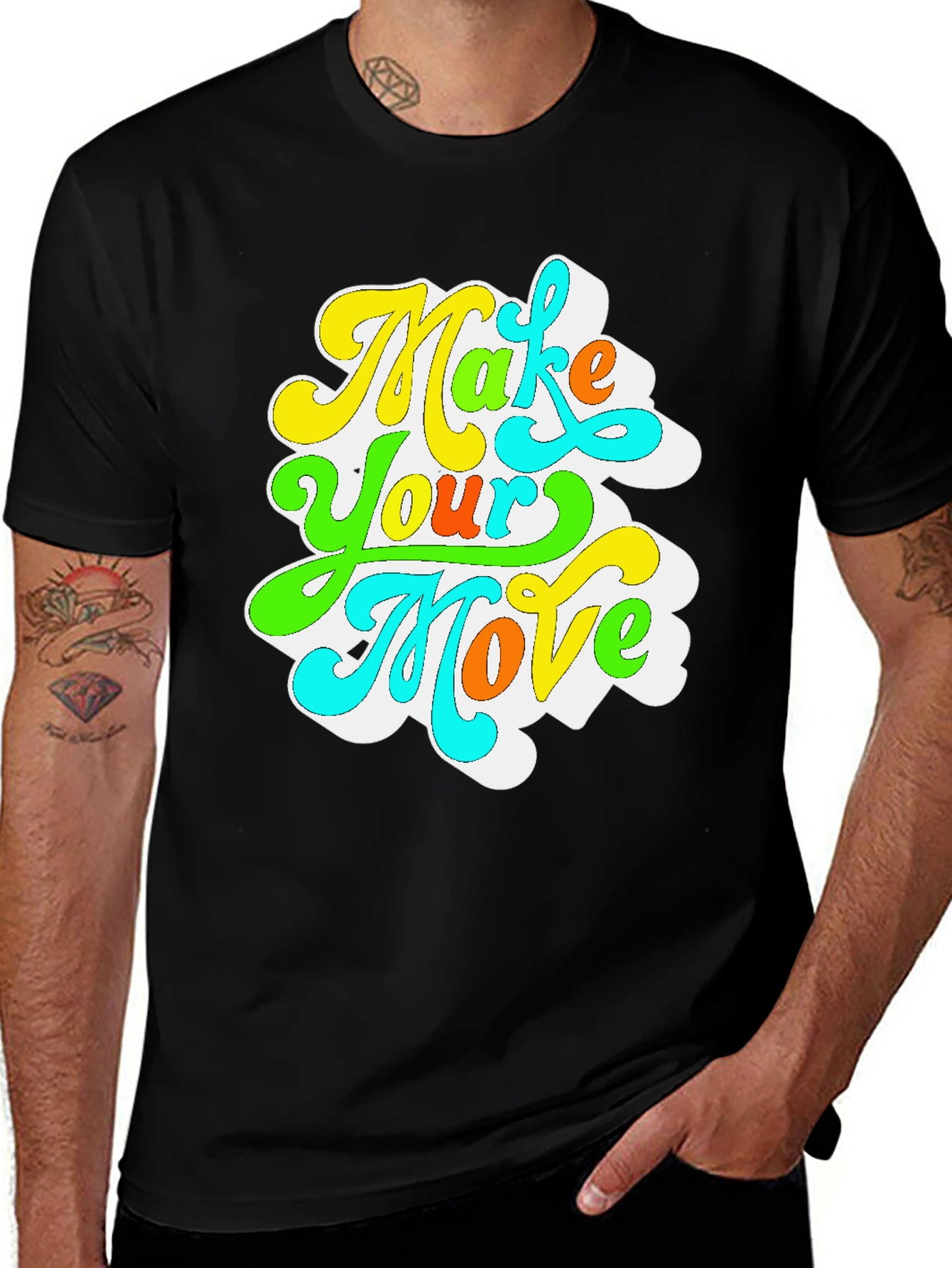 Black Make Your Move Retro Graphic T-Shirt main image
