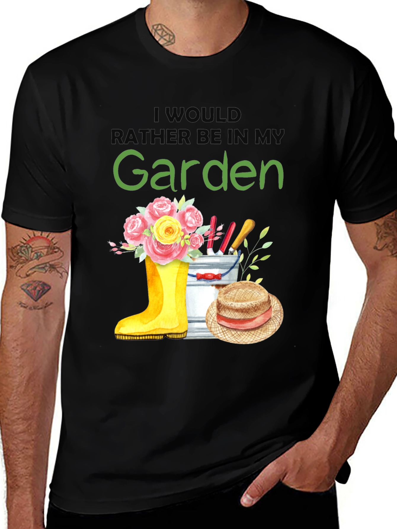 Variant 9 of Gardening Lover T-Shirt - I'd Rather Be In My Garden