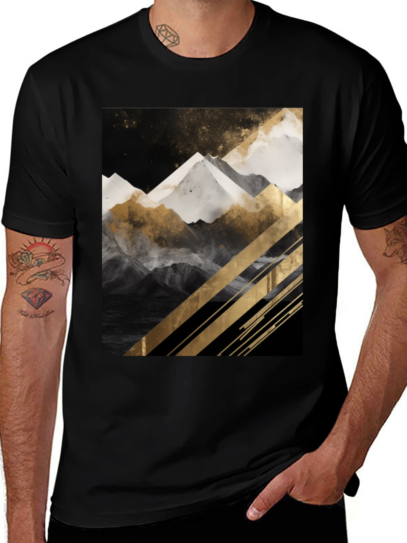 Variant 10 of Mountain Graphic Tee - Modern Art T-Shirt