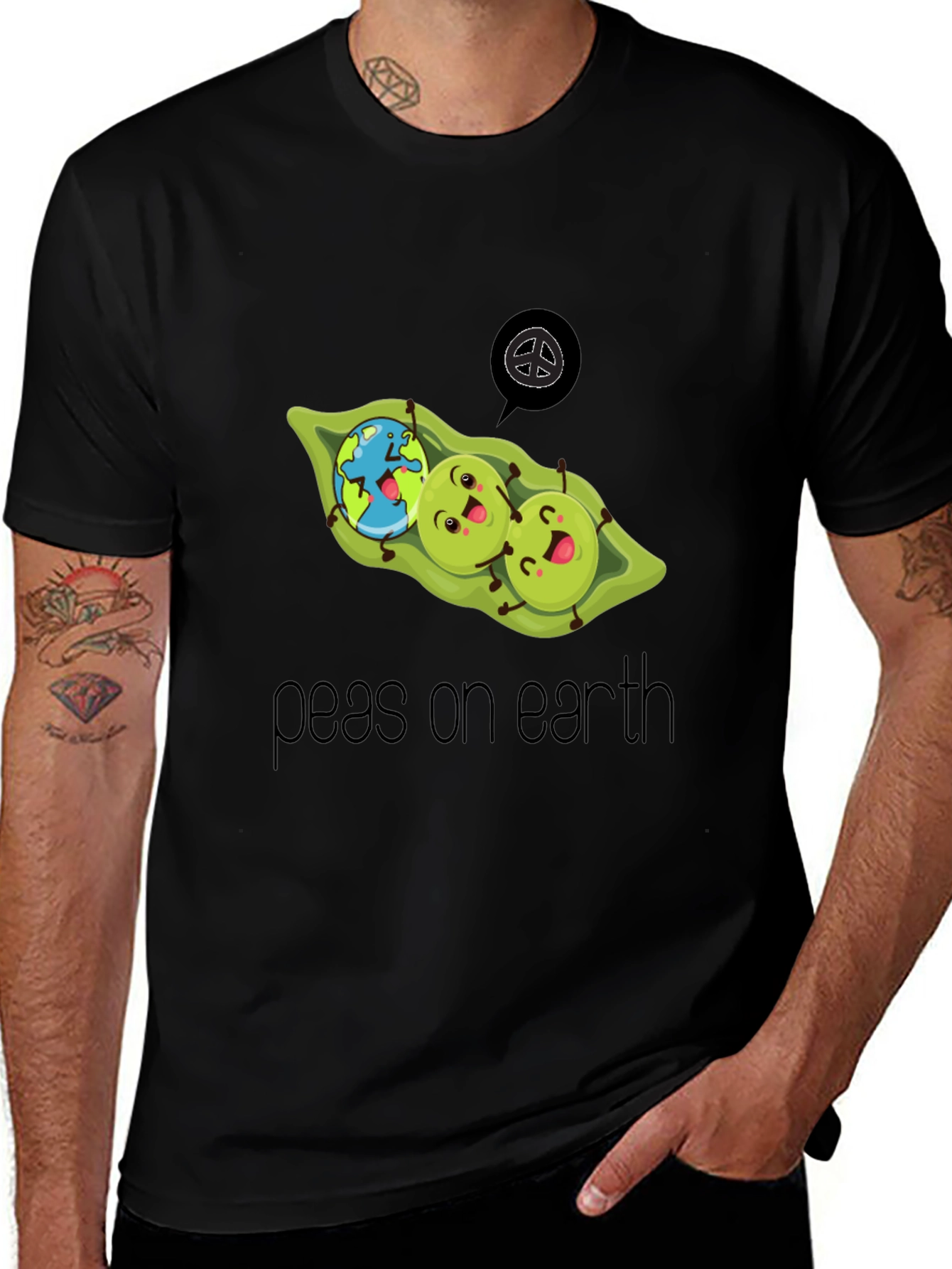 Variant 22 of Peas On Earth T-Shirt - Eco Friendly Design