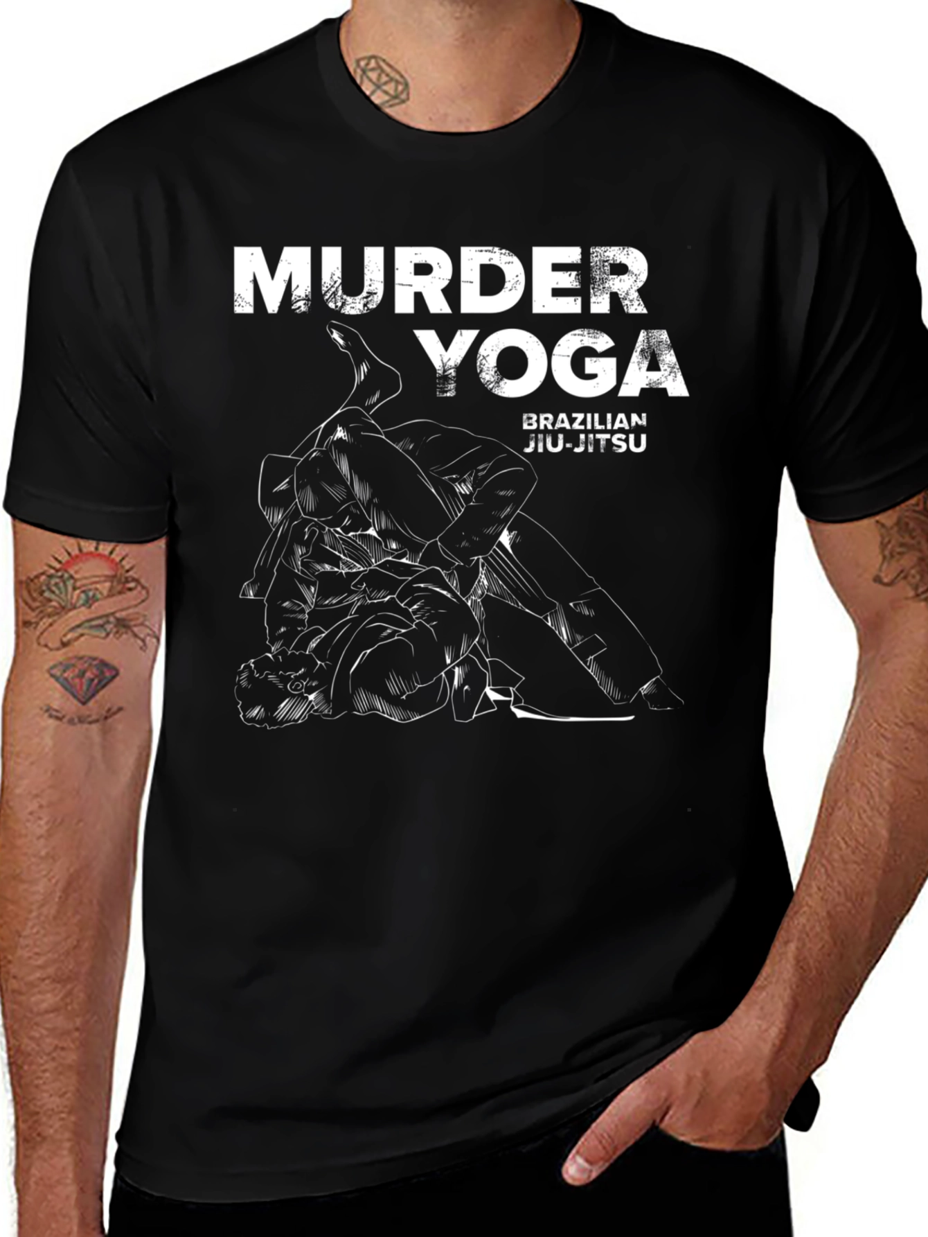 Variant 8 of Murder Yoga Brazilian Jiu-Jitsu Black T-Shirt