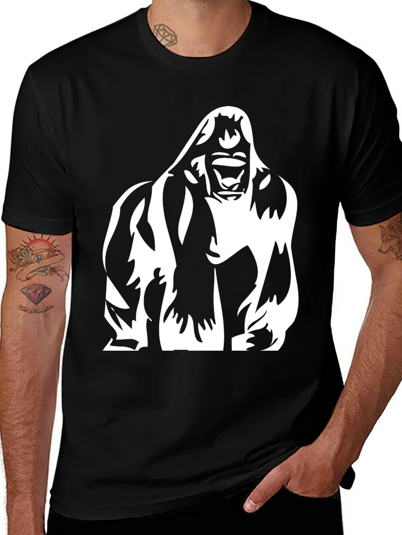 Variant 25 of Gorilla Graphic T-Shirt - Black