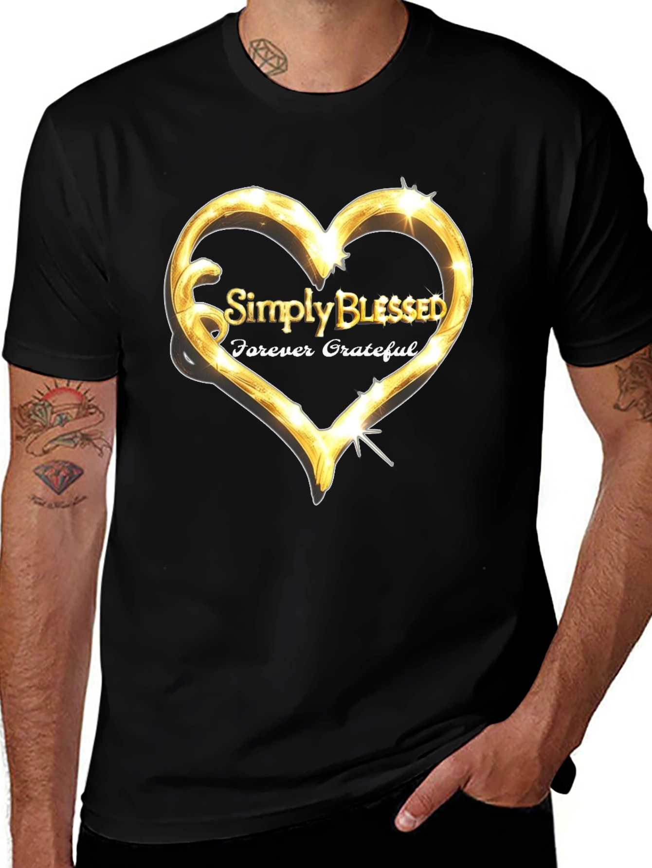 Variant 7 of Simply Blessed Graphic T-Shirt - Golden Heart